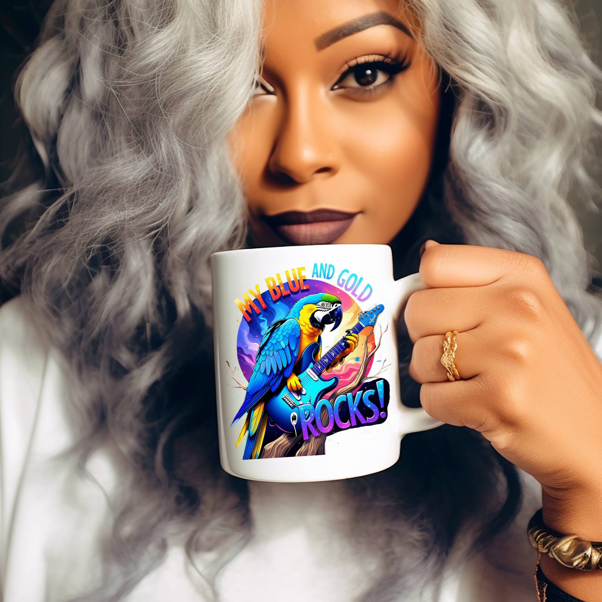 My Blue & Gold Rocks Music Mug