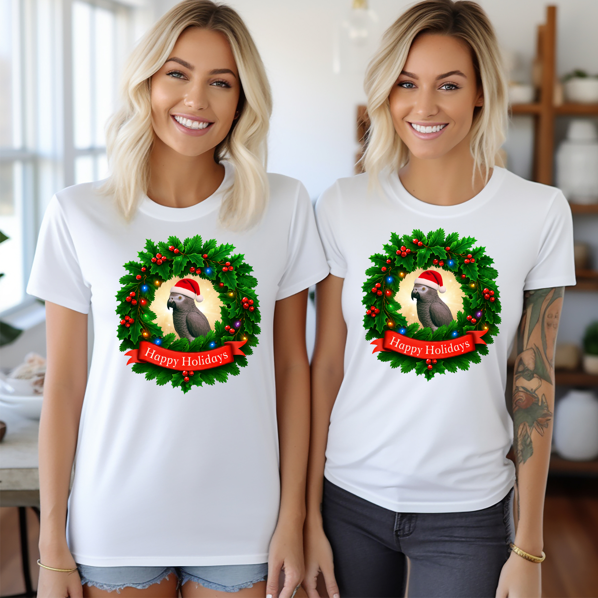 Happy Holidays African Grey Timneh T-Shirt
