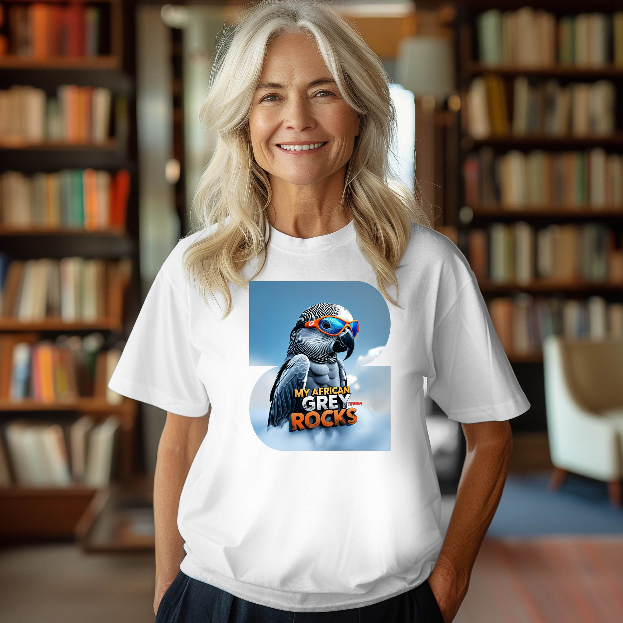 African Grey Timneh Rocks T-Shirt