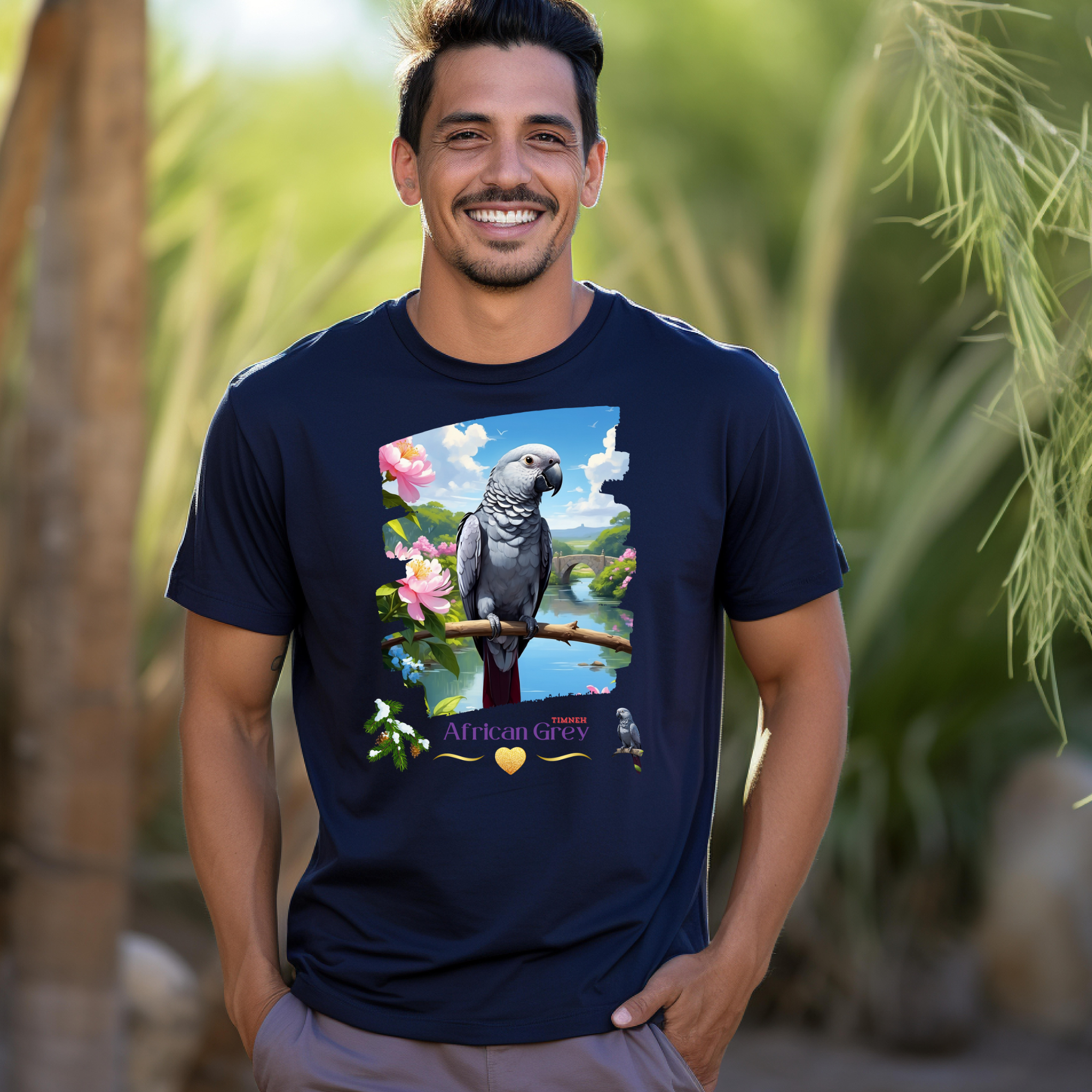 African Grey Timneh Bridge T-Shirt