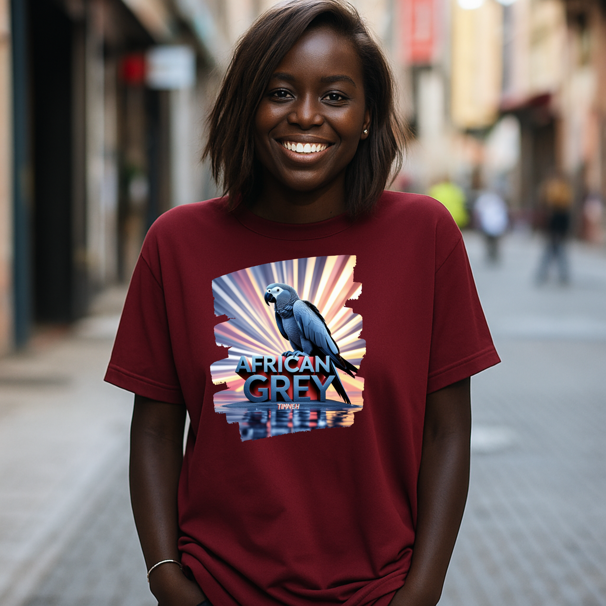 African Grey Timneh Sunburst T-Shirt