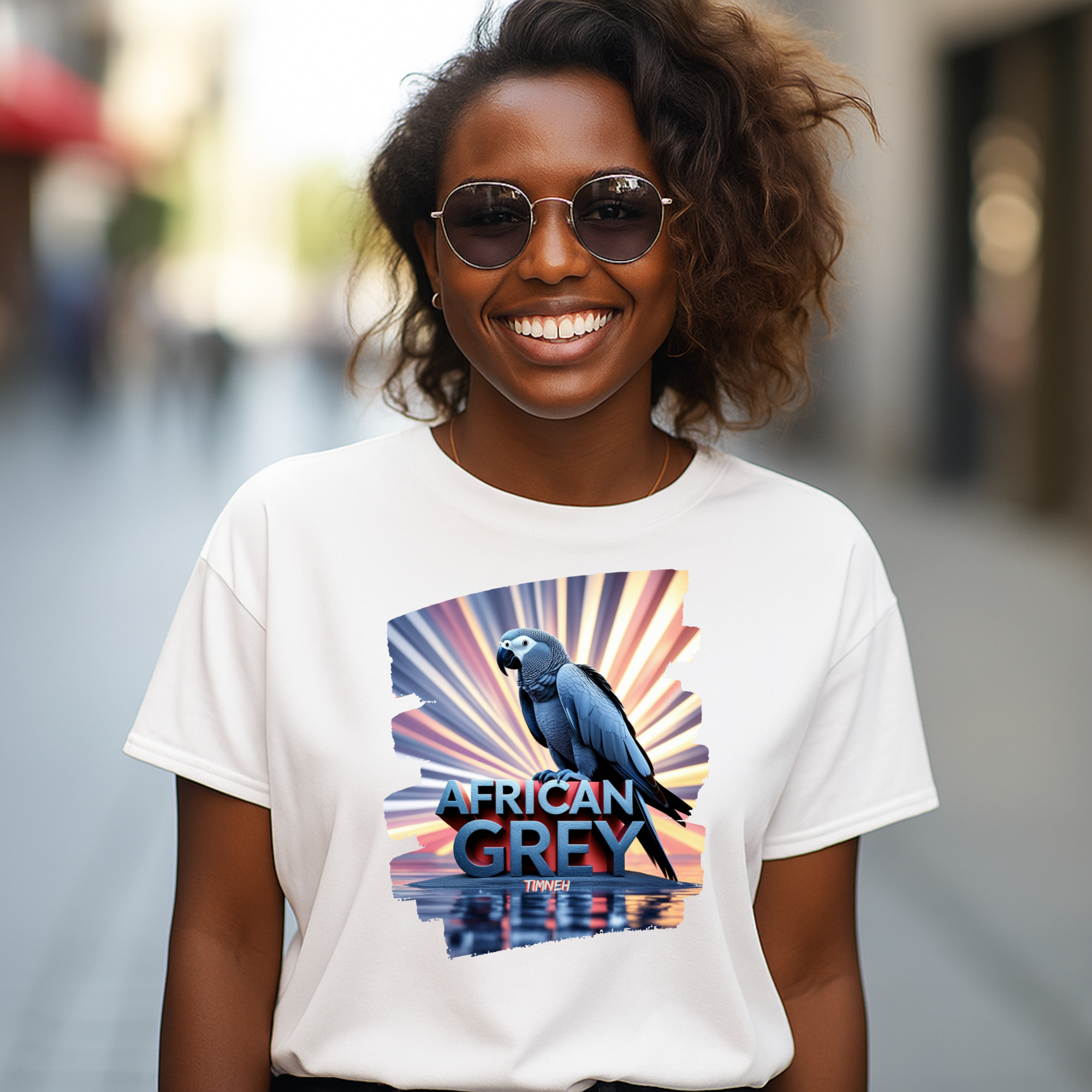 African Grey Timneh Sunburst T-Shirt