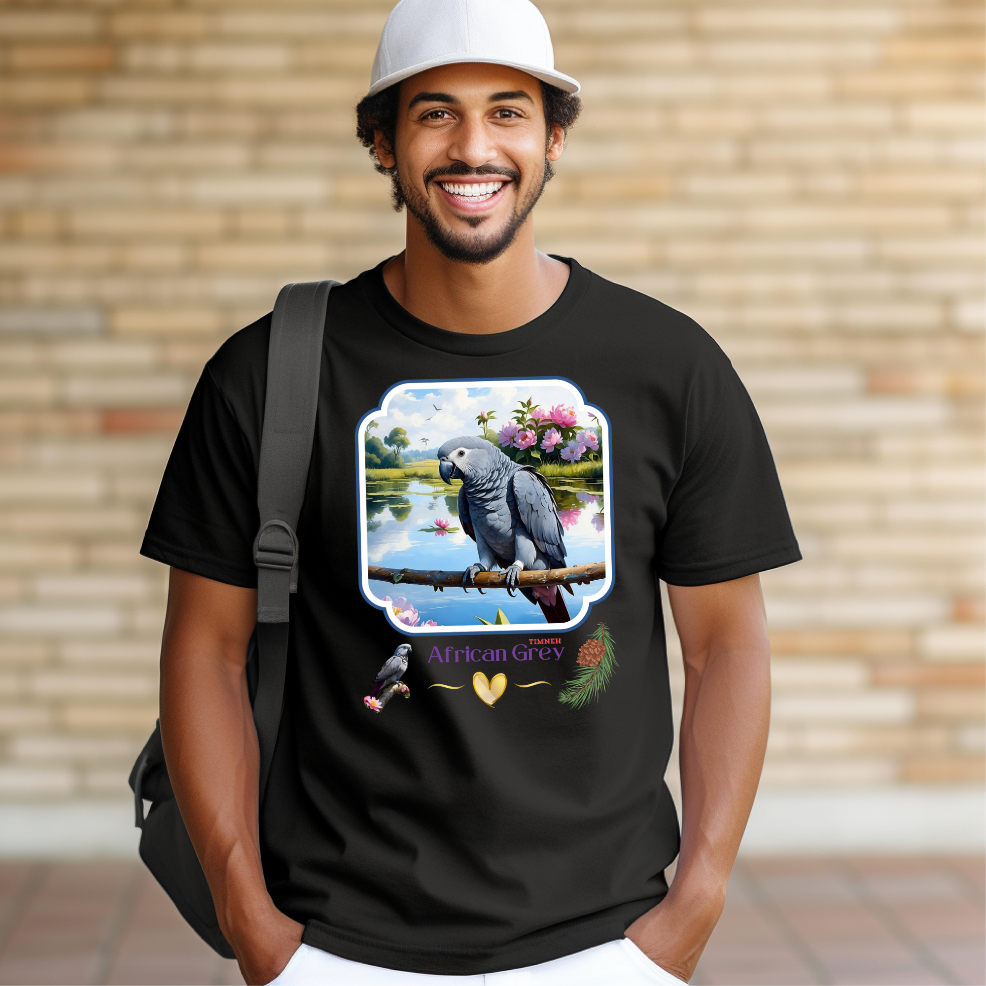 African Grey Timneh Lake T-Shirt