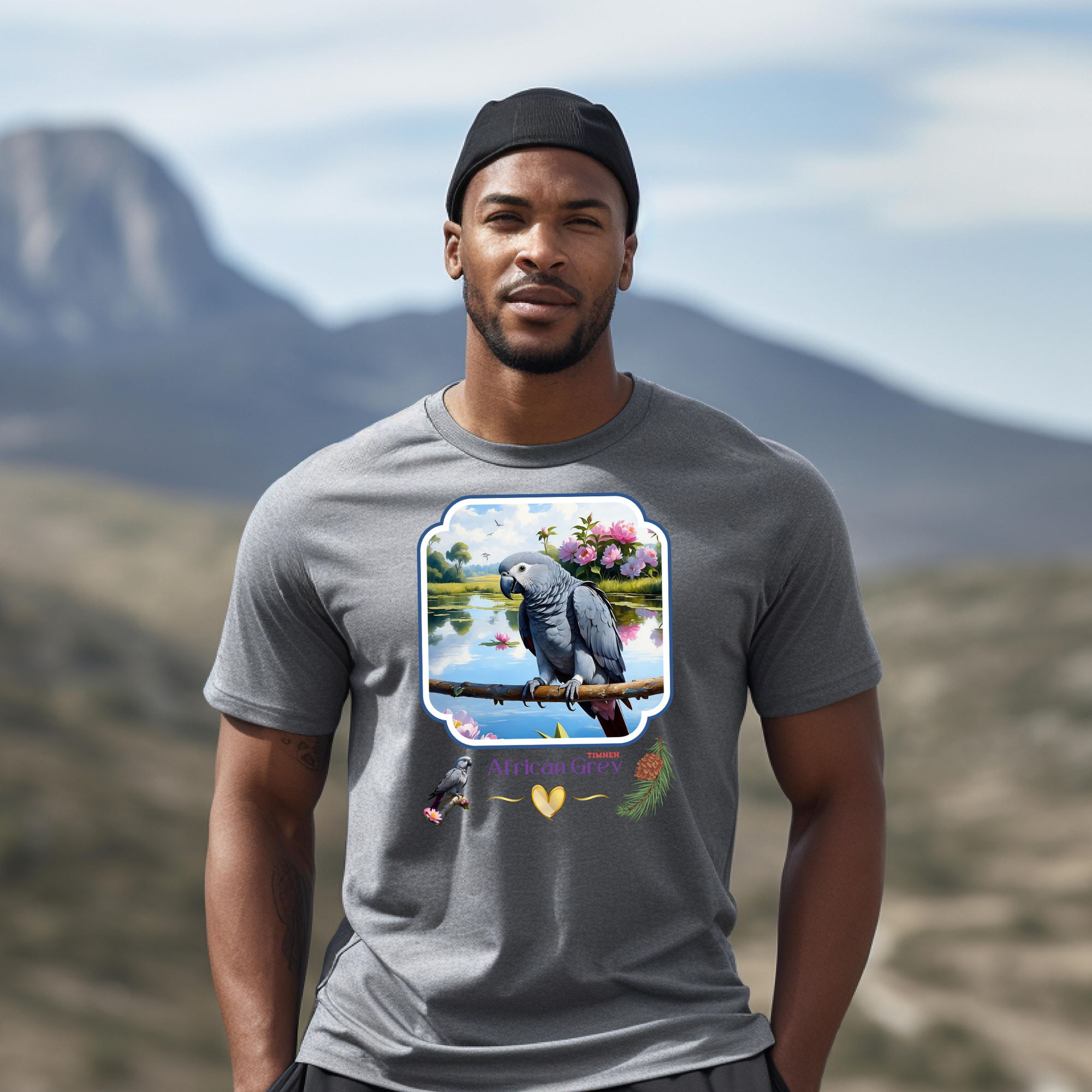 African Grey Timneh Lake T-Shirt