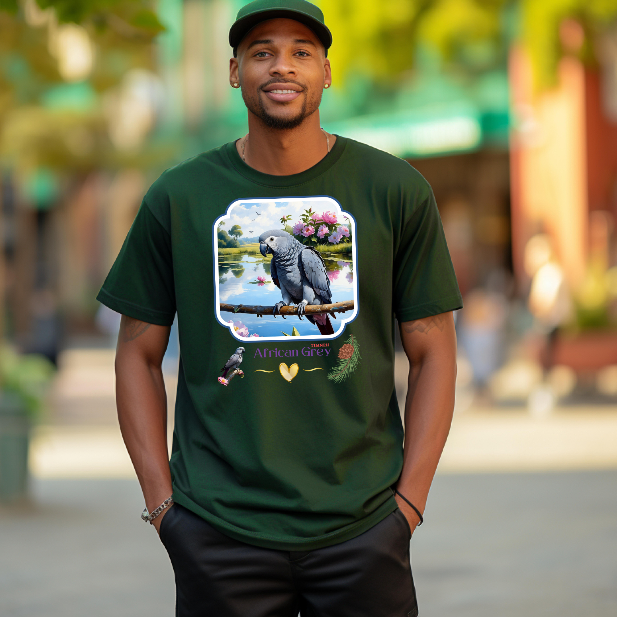 African Grey Timneh Lake T-Shirt