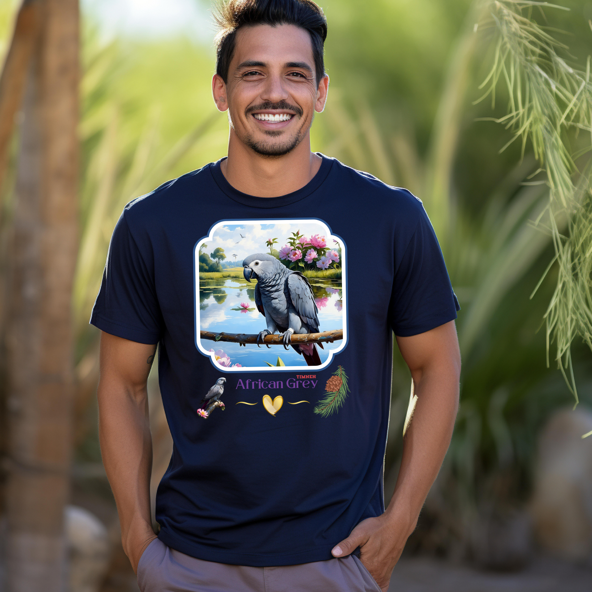African Grey Timneh Lake T-Shirt
