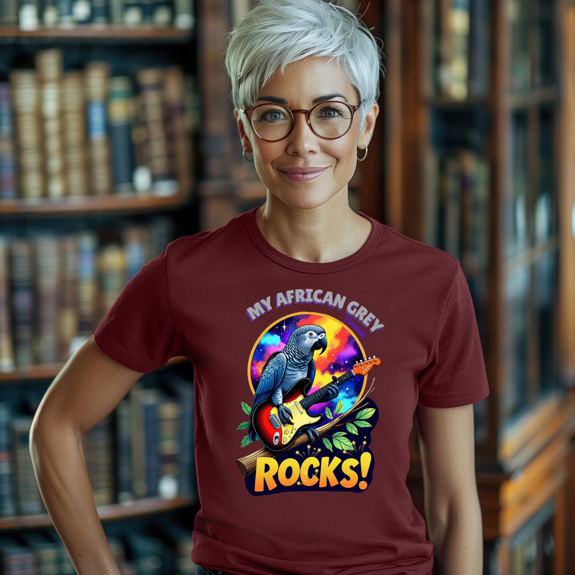 African Grey Timneh Rocks T-Shirt
