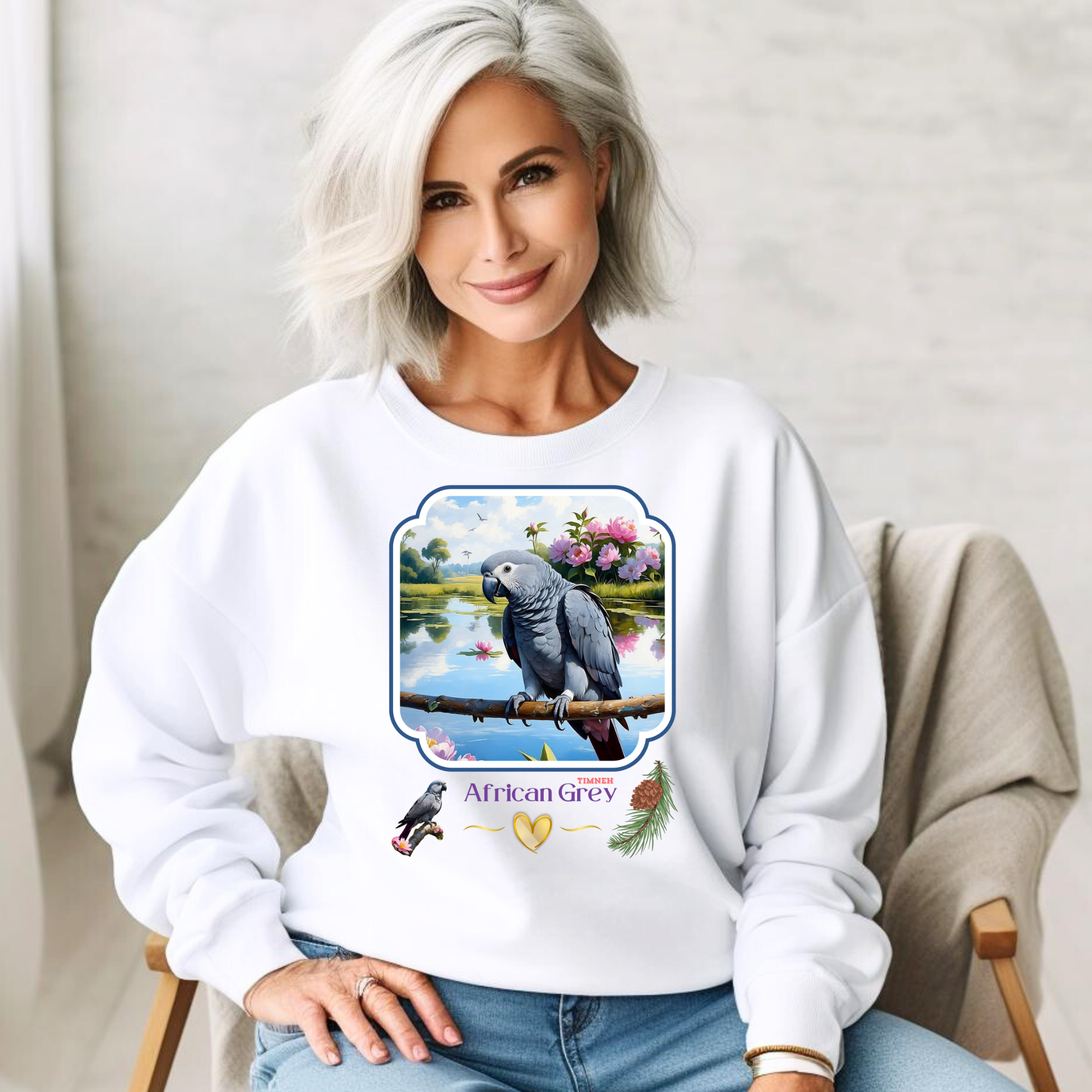 African Grey Timneh Lake Sweatshirt