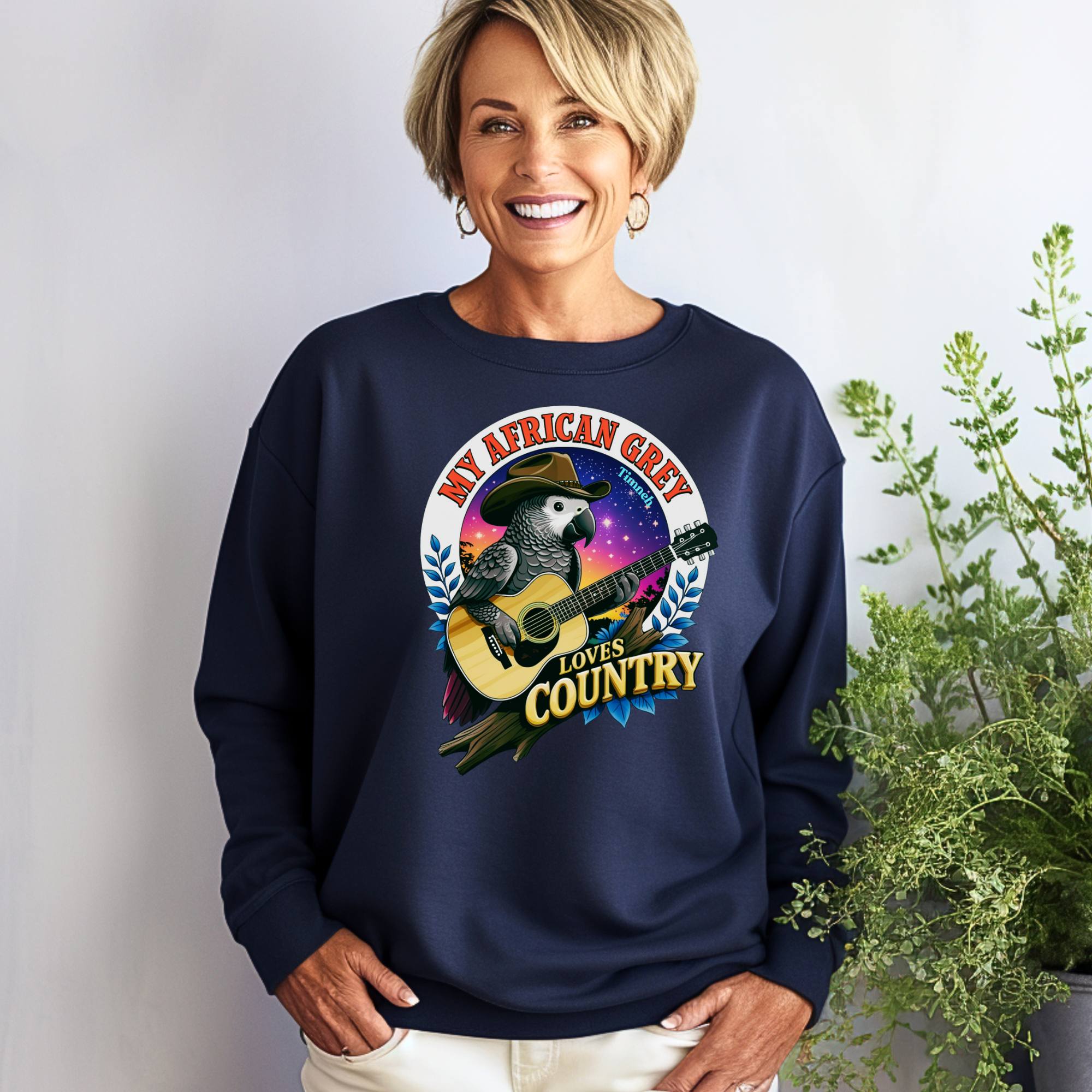 African Grey Timneh Loves Country Sweatshirt