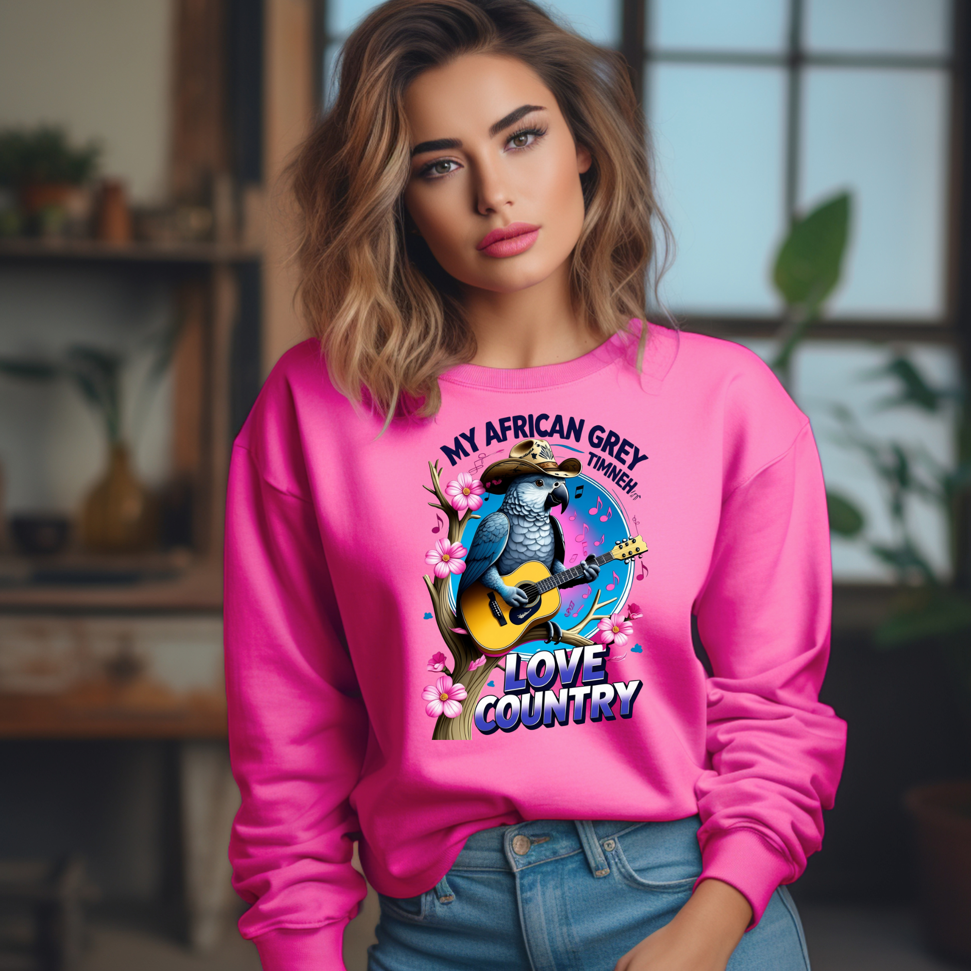 African Grey Timneh Love Country Sweatshirt