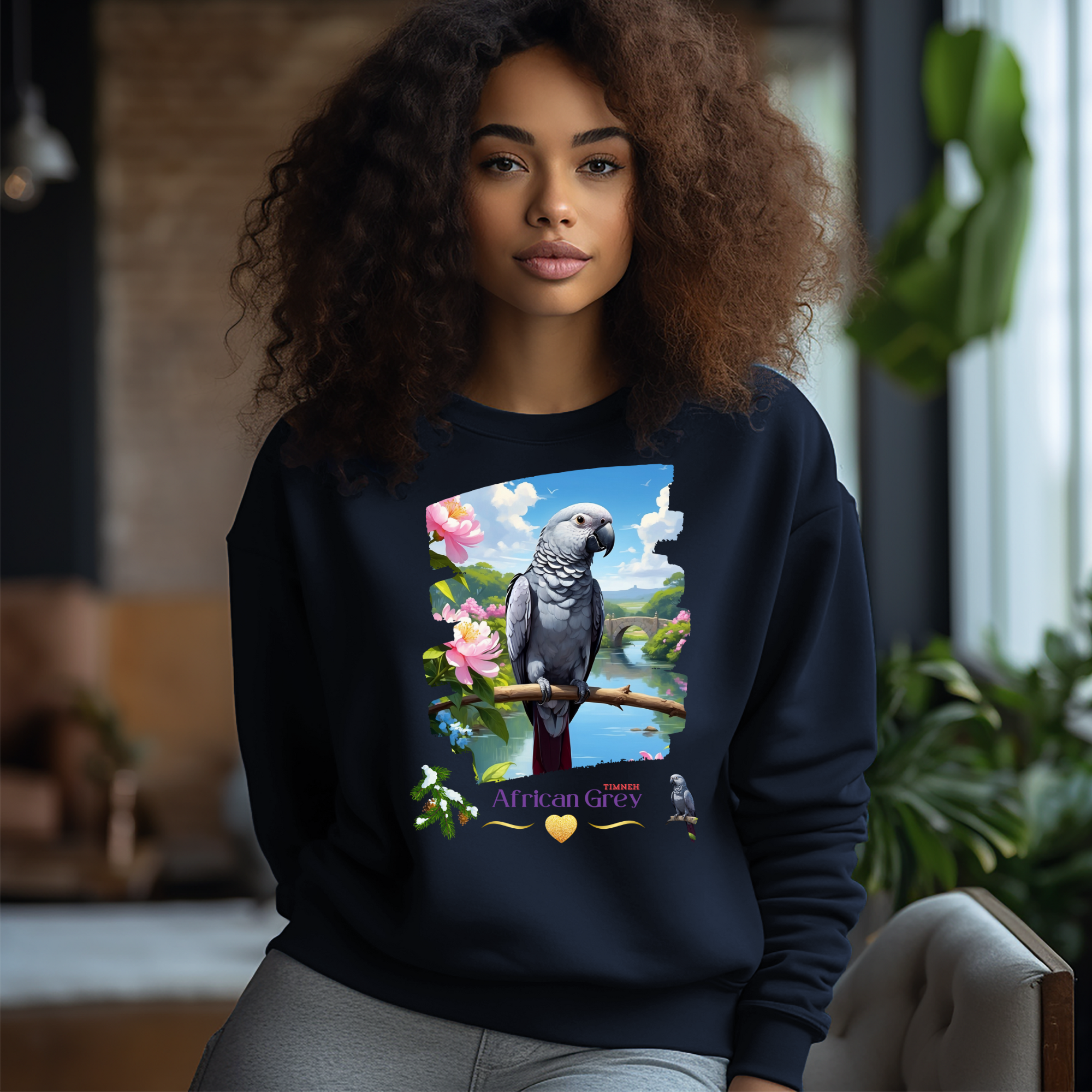 African Grey Timneh Bridge Sweatshirt