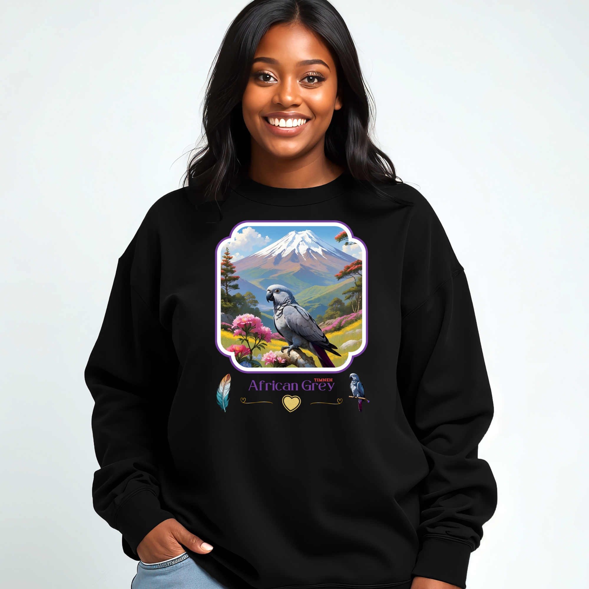African Grey Timneh Mountain Sweatshirt