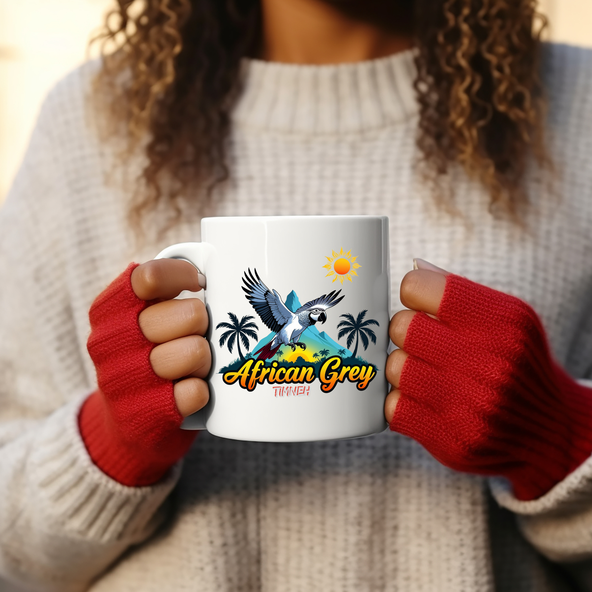 African Grey Timneh Sunset Mug