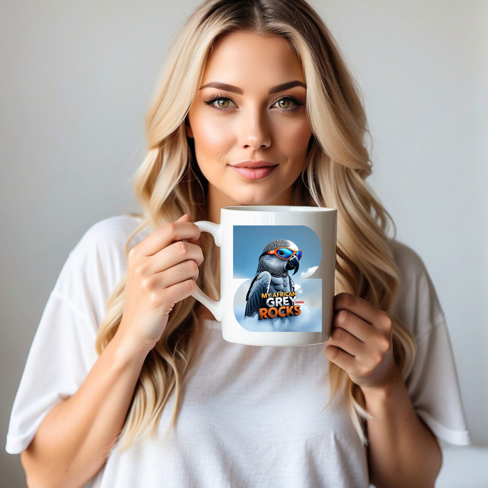 African Grey Timneh Rocks Mug