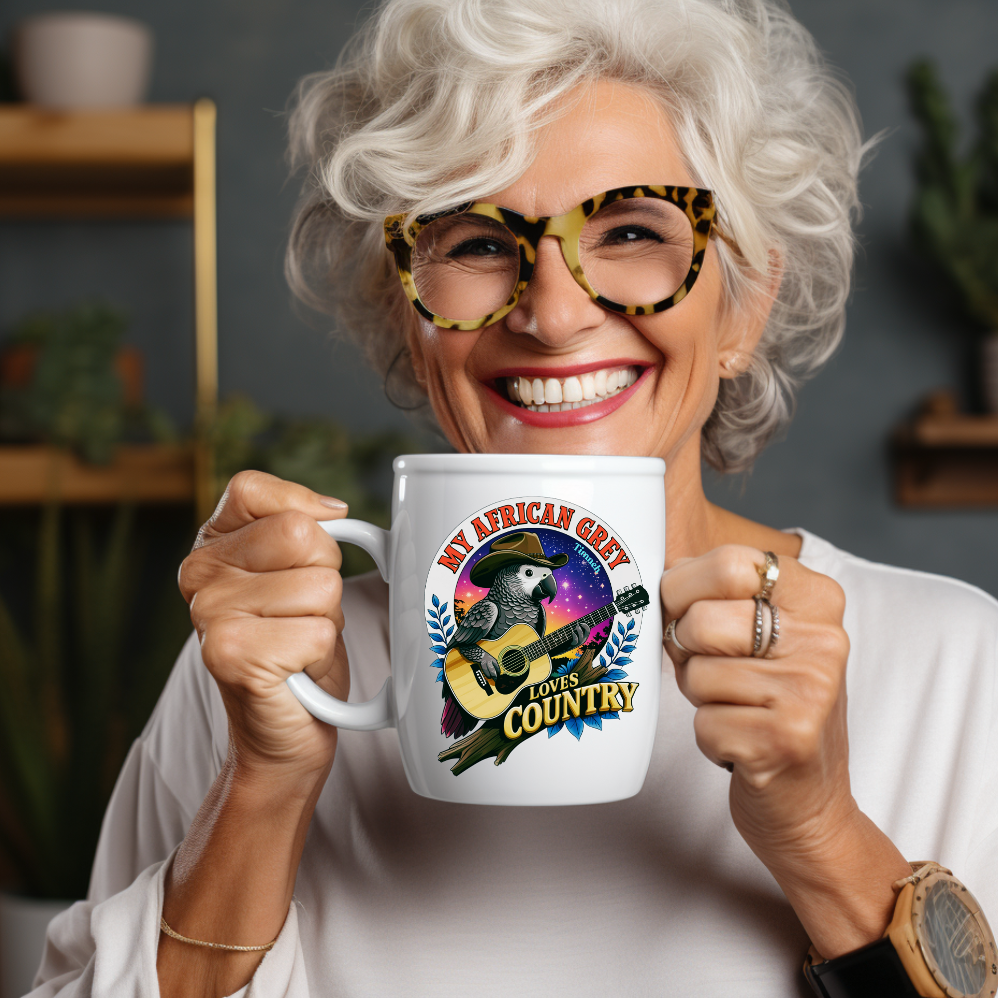 African Grey Timneh Loves Country Mug