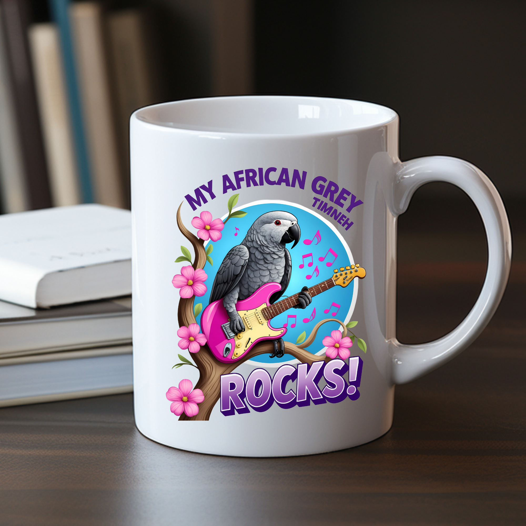 African Grey Timneh Rocks Mug
