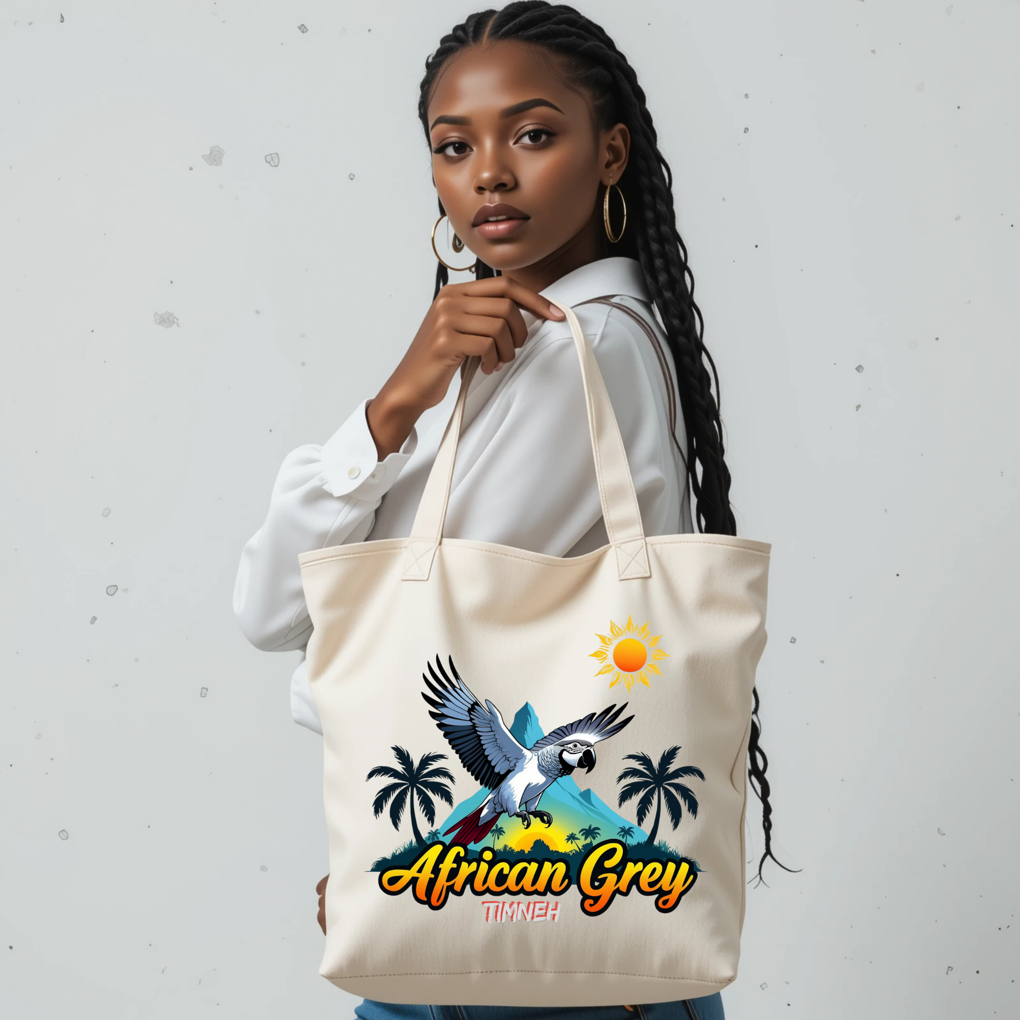 African Grey Timneh Sunrise Tote Bag