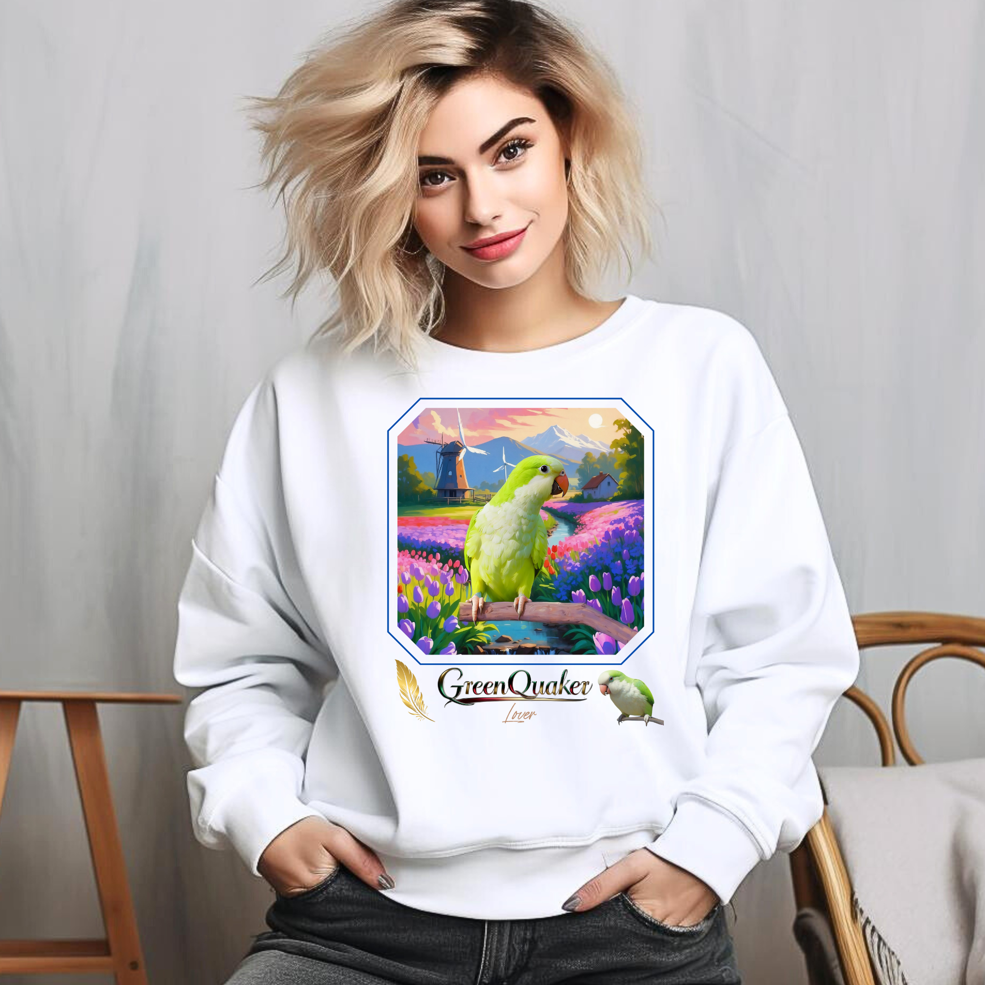 Green Quaker Lover Floral Sweatshirt