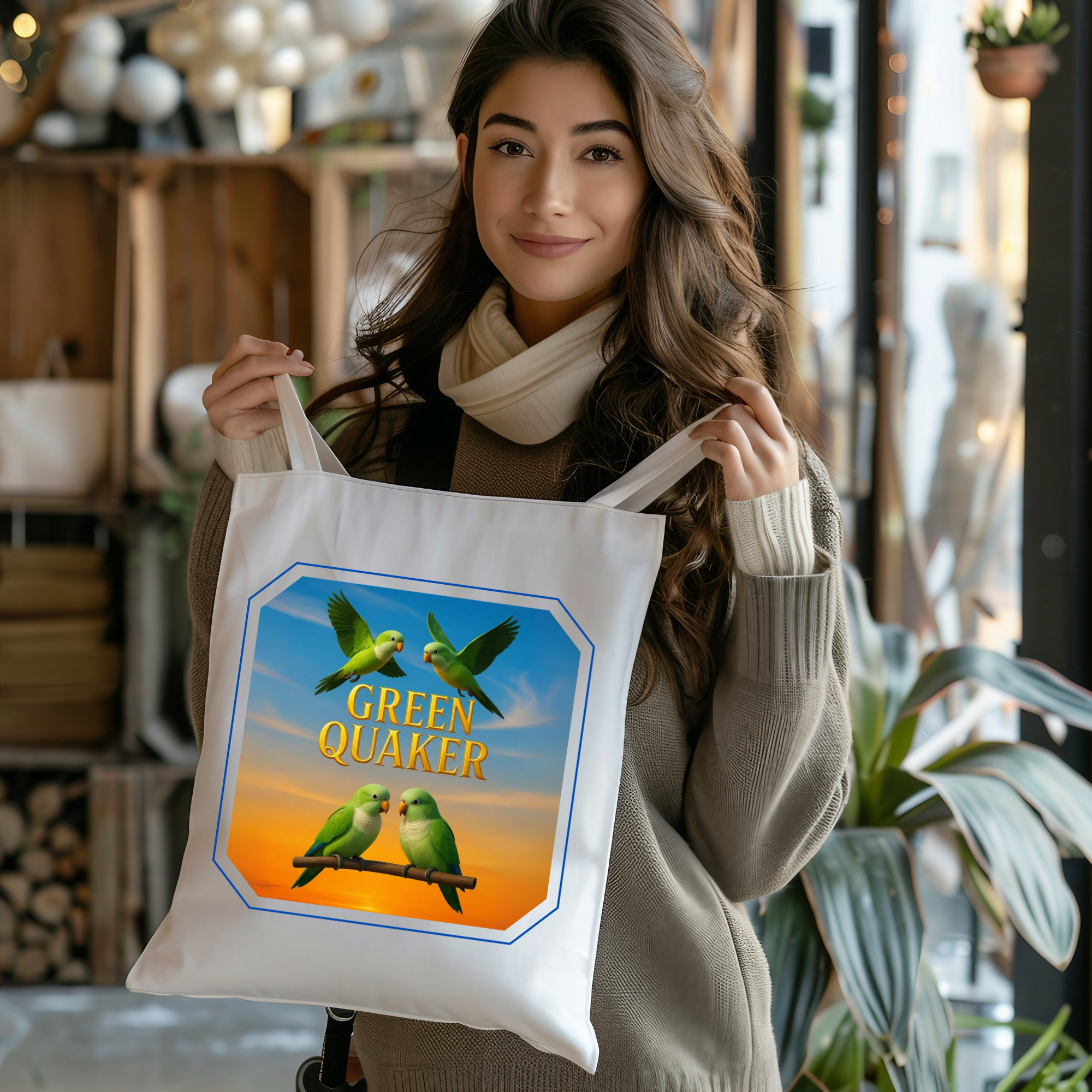 Green Quaker Flying Tote Bag