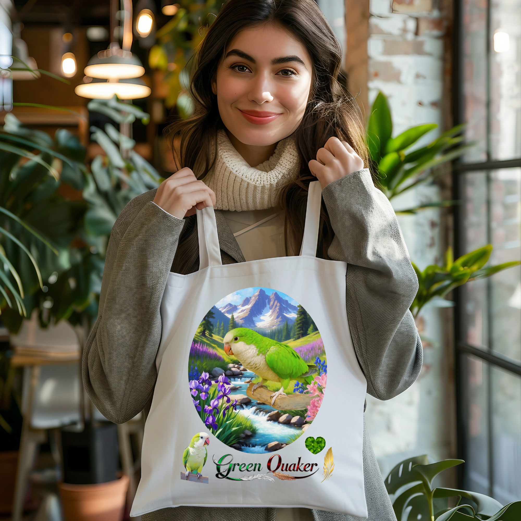 Green Quaker Mountain Tote Bag