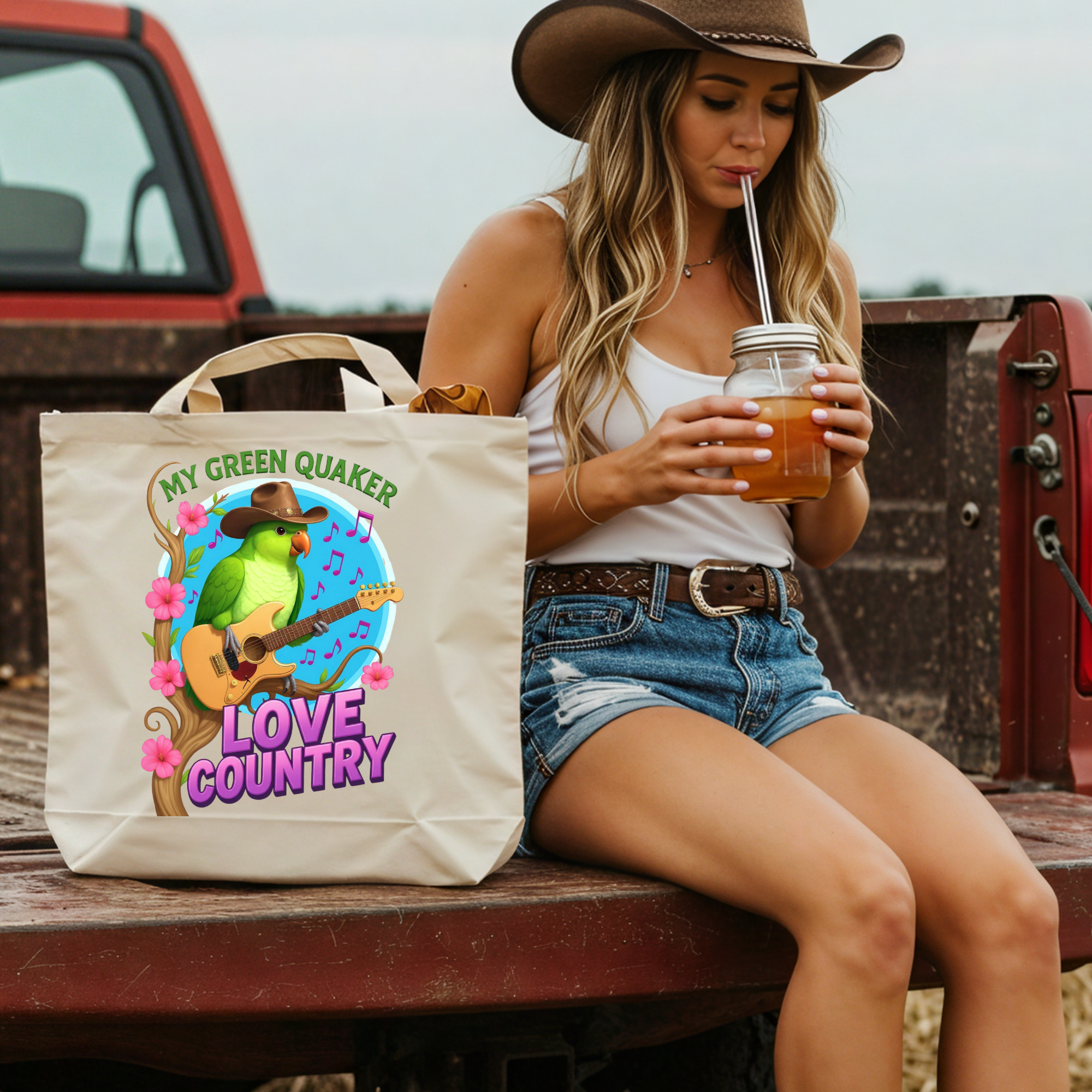 Green Quaker Love Country Tote Bag
