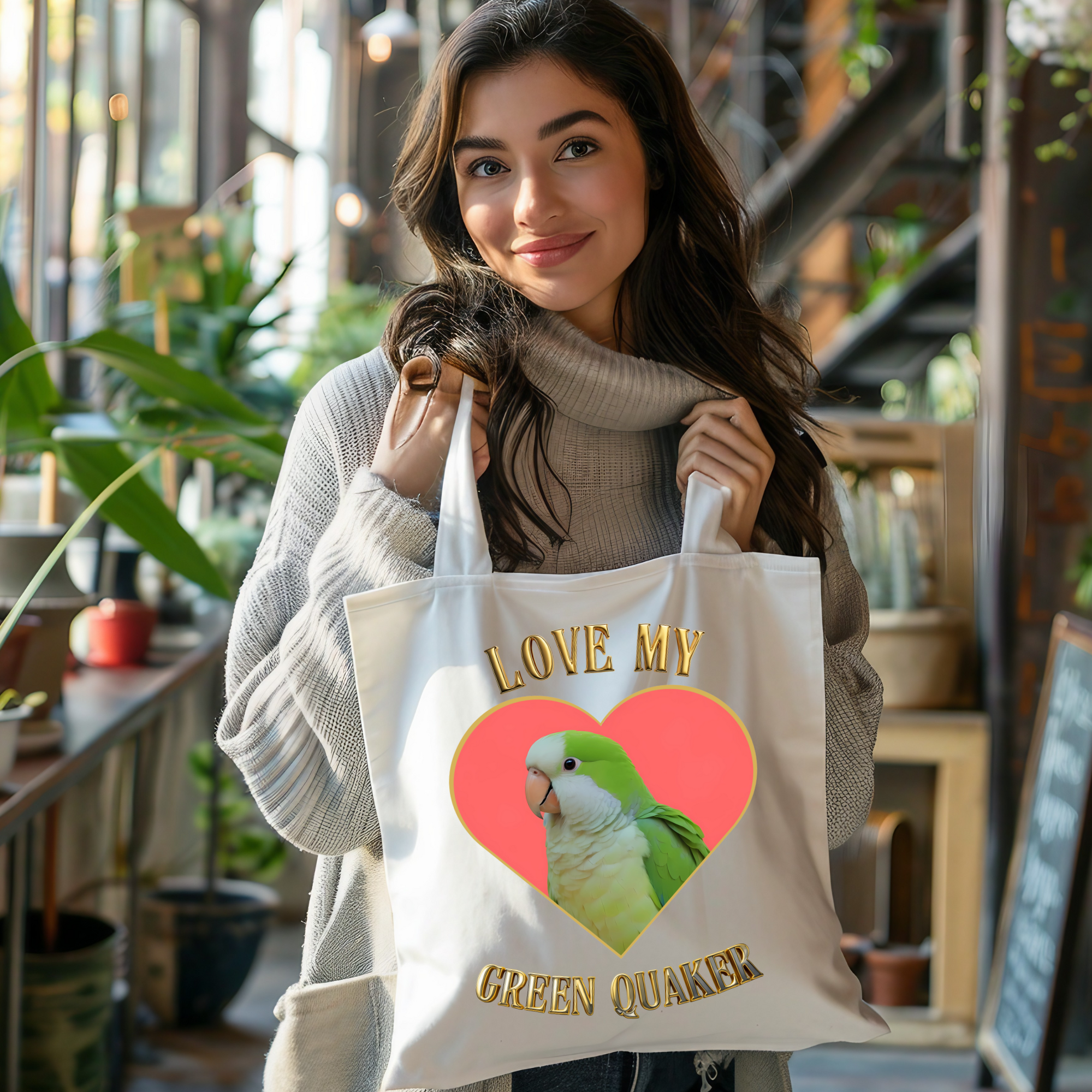Love My Green Quaker Tote Bag