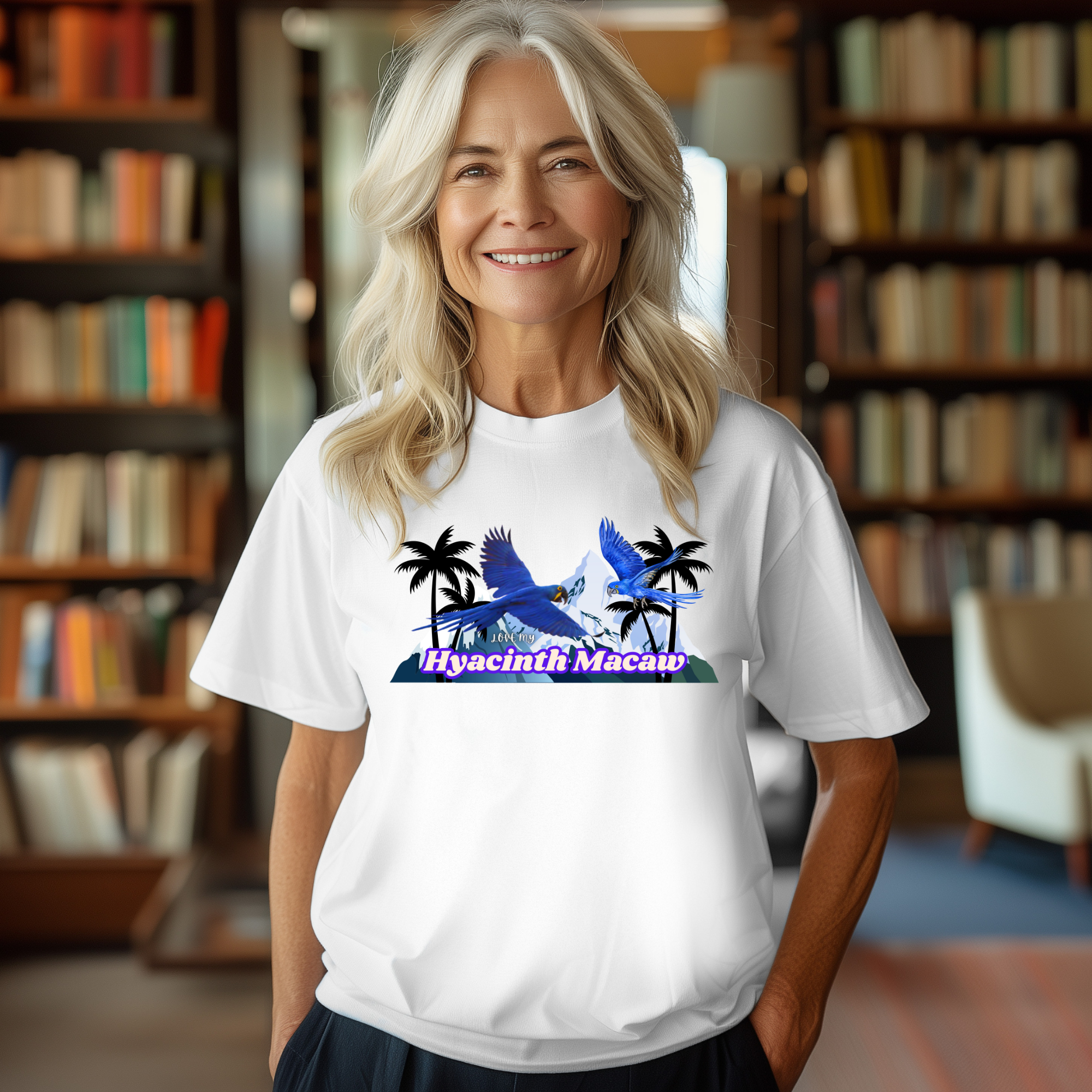 Hyacinth Macaw Palm Tree T-Shirt