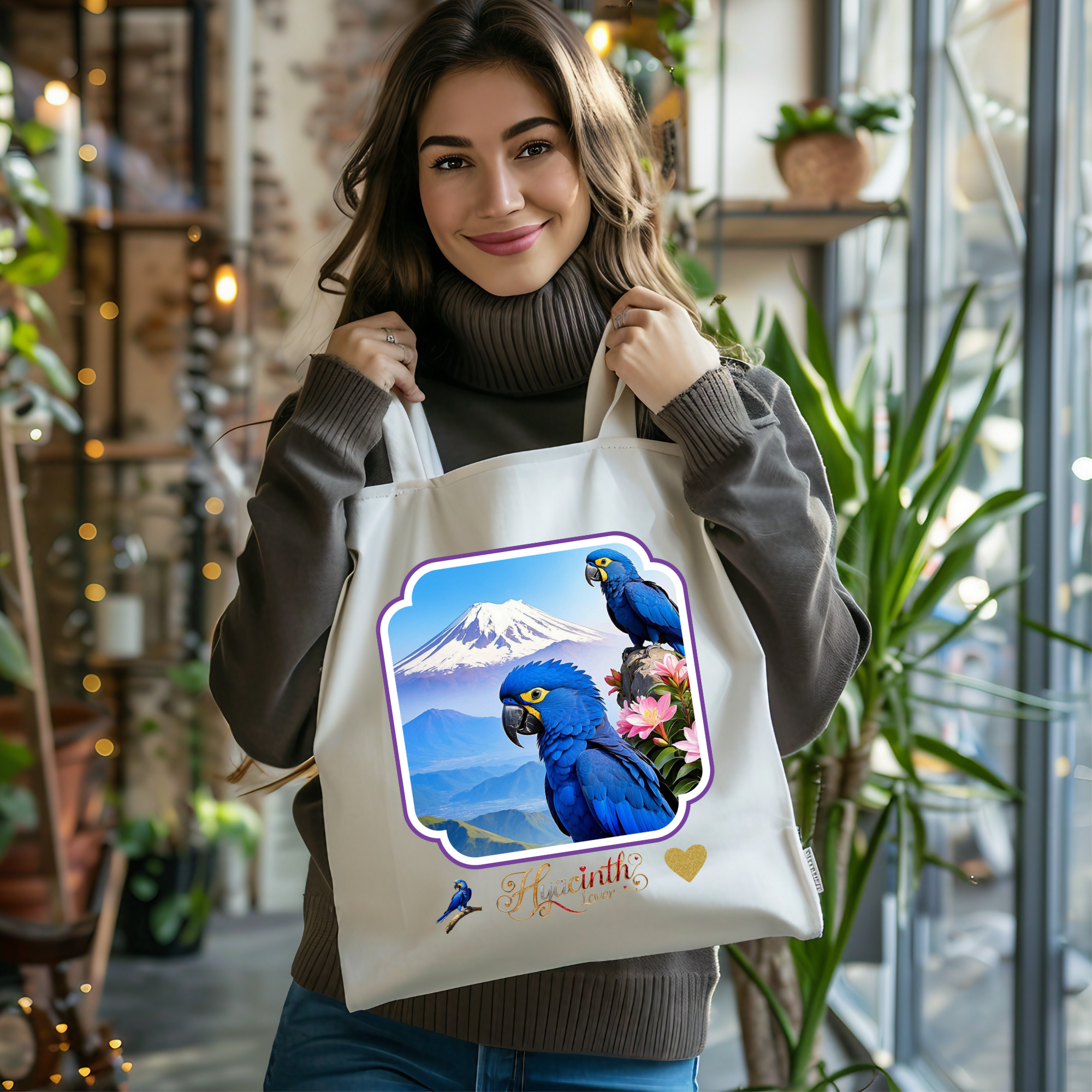 Hyacinth Lover Mountain Tote Bag