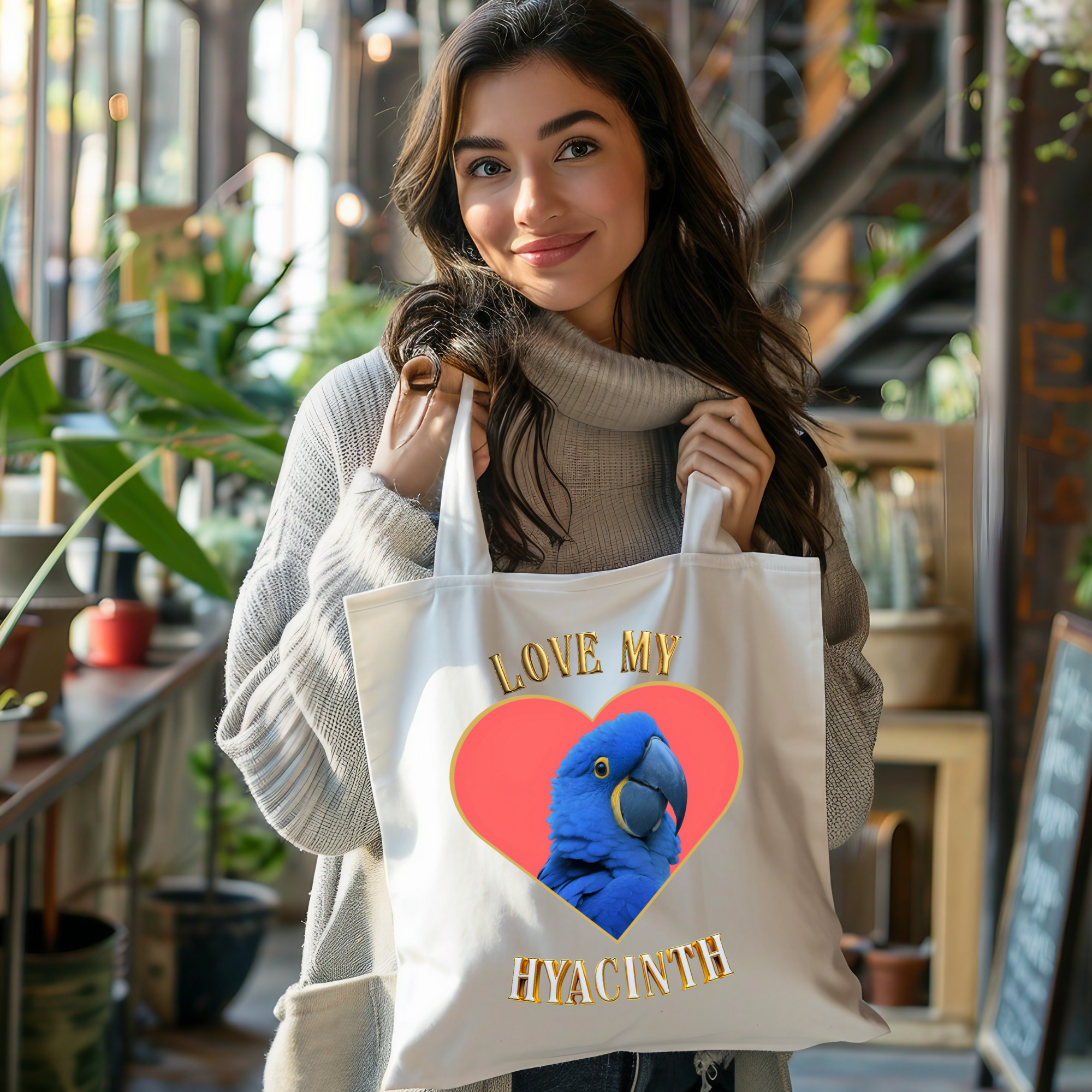 Love My Hyacinth Heart Tote Bag