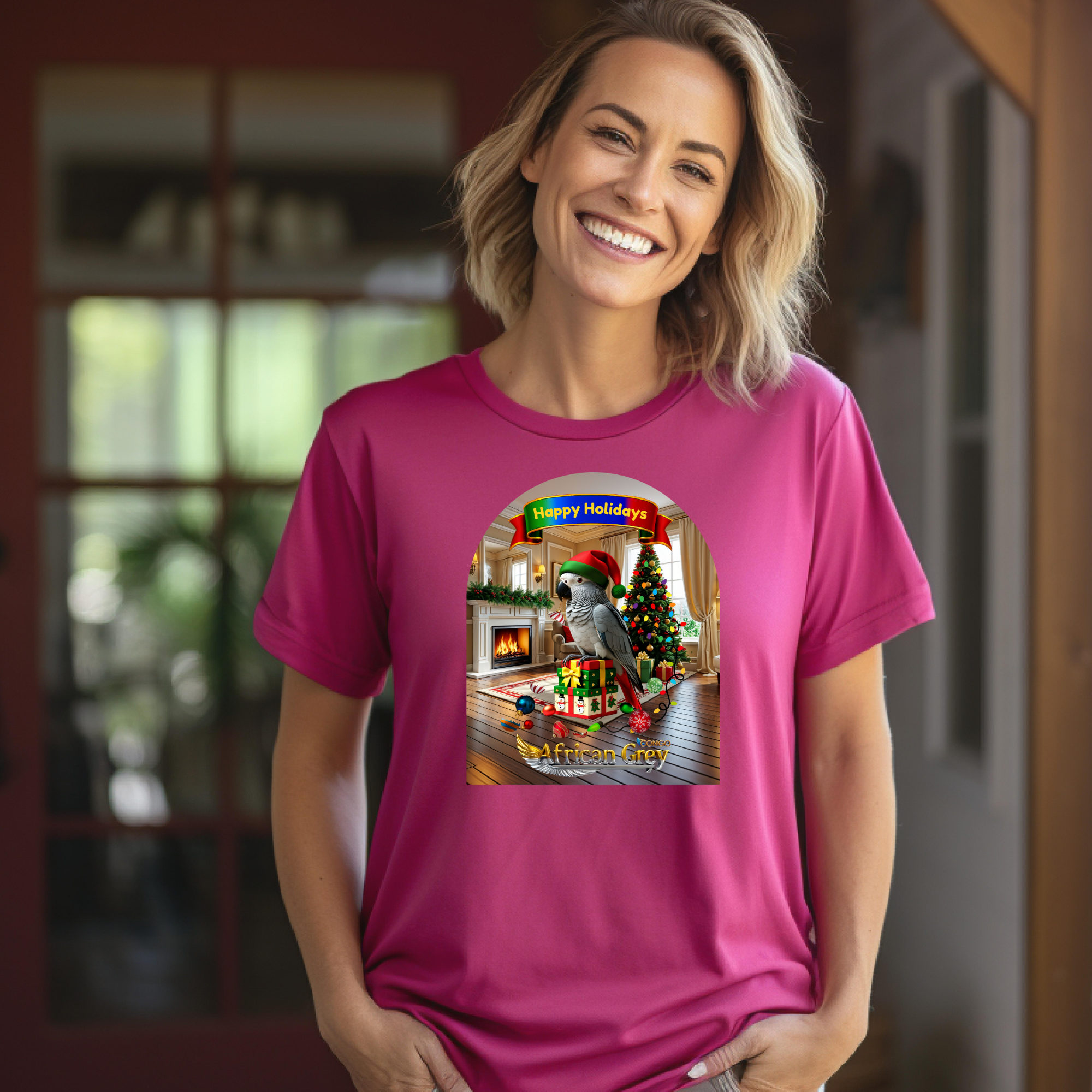 Happy Holidays African Grey Congo T-Shirt