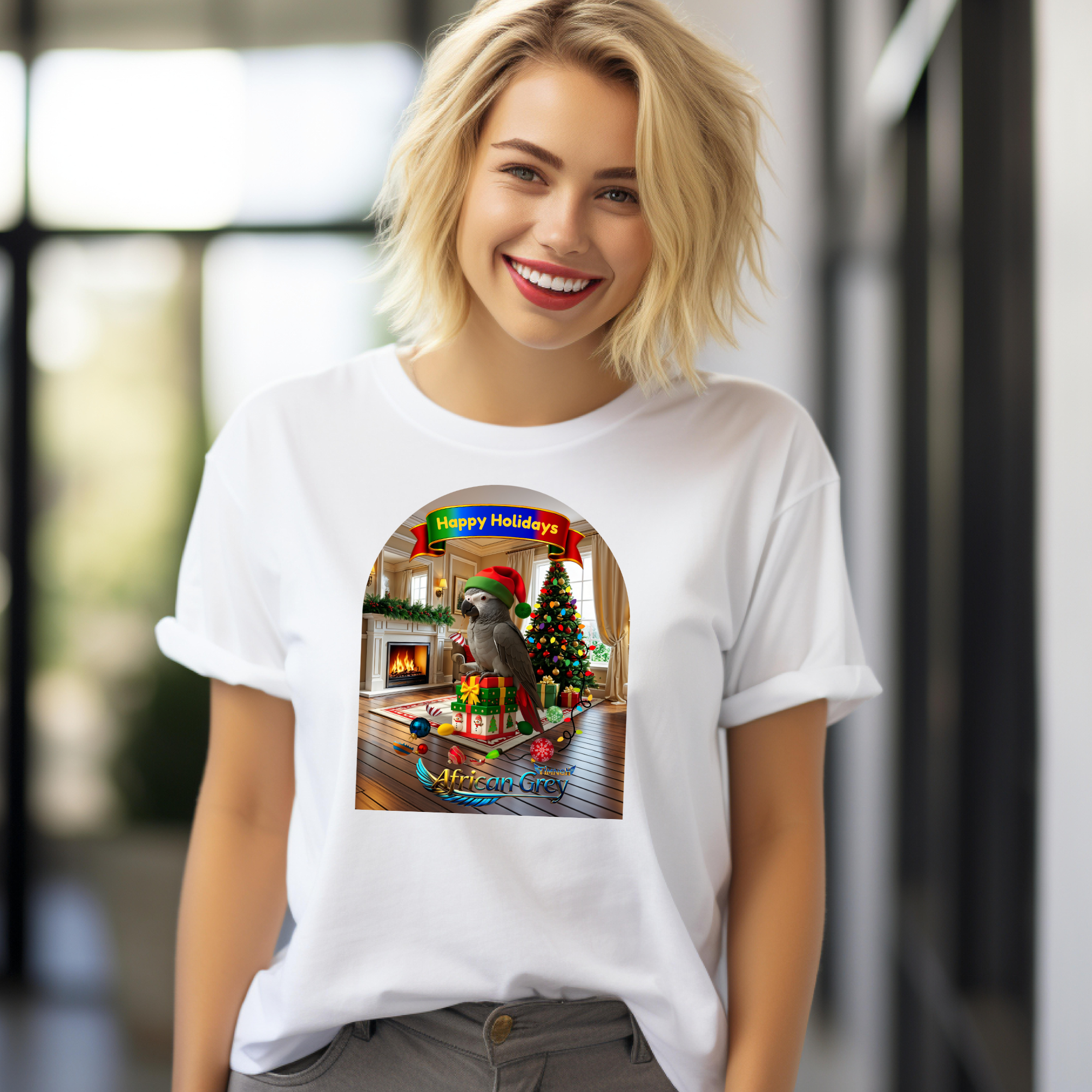 Happy Holidays African Grey Timneh T-Shirt