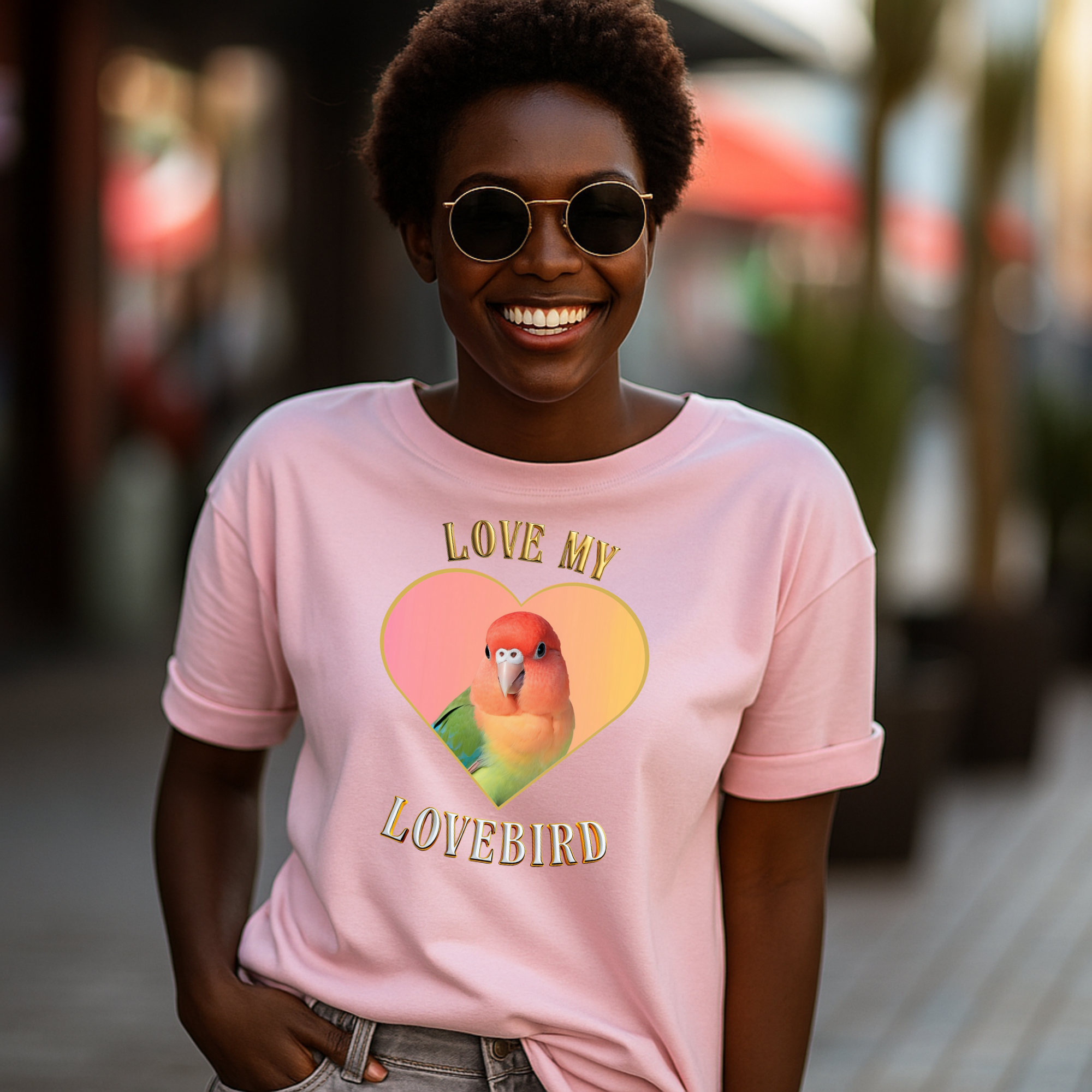 Love My Lovebird Heart T-Shirt