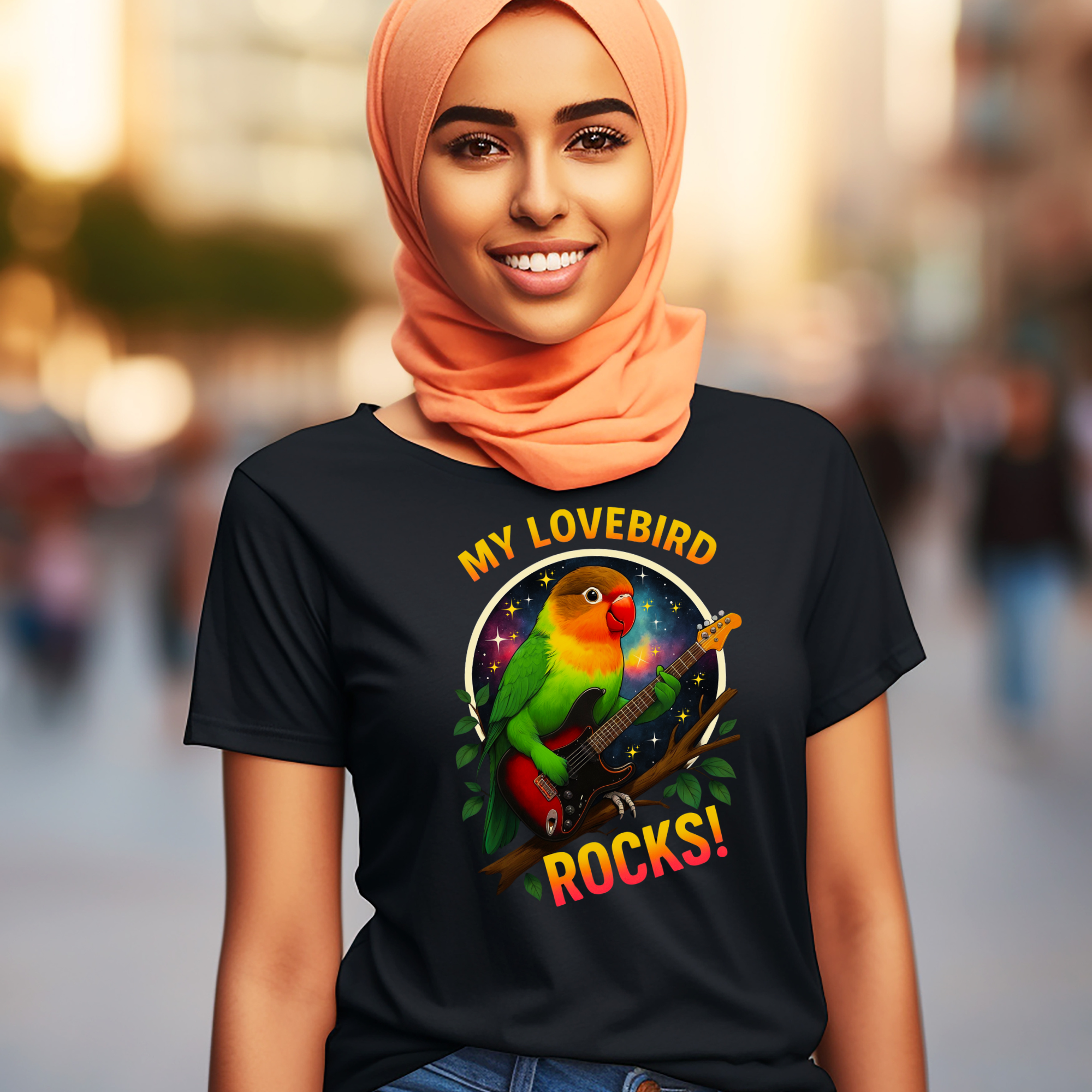 My Lovebird Rocks Guitar T-Shirt