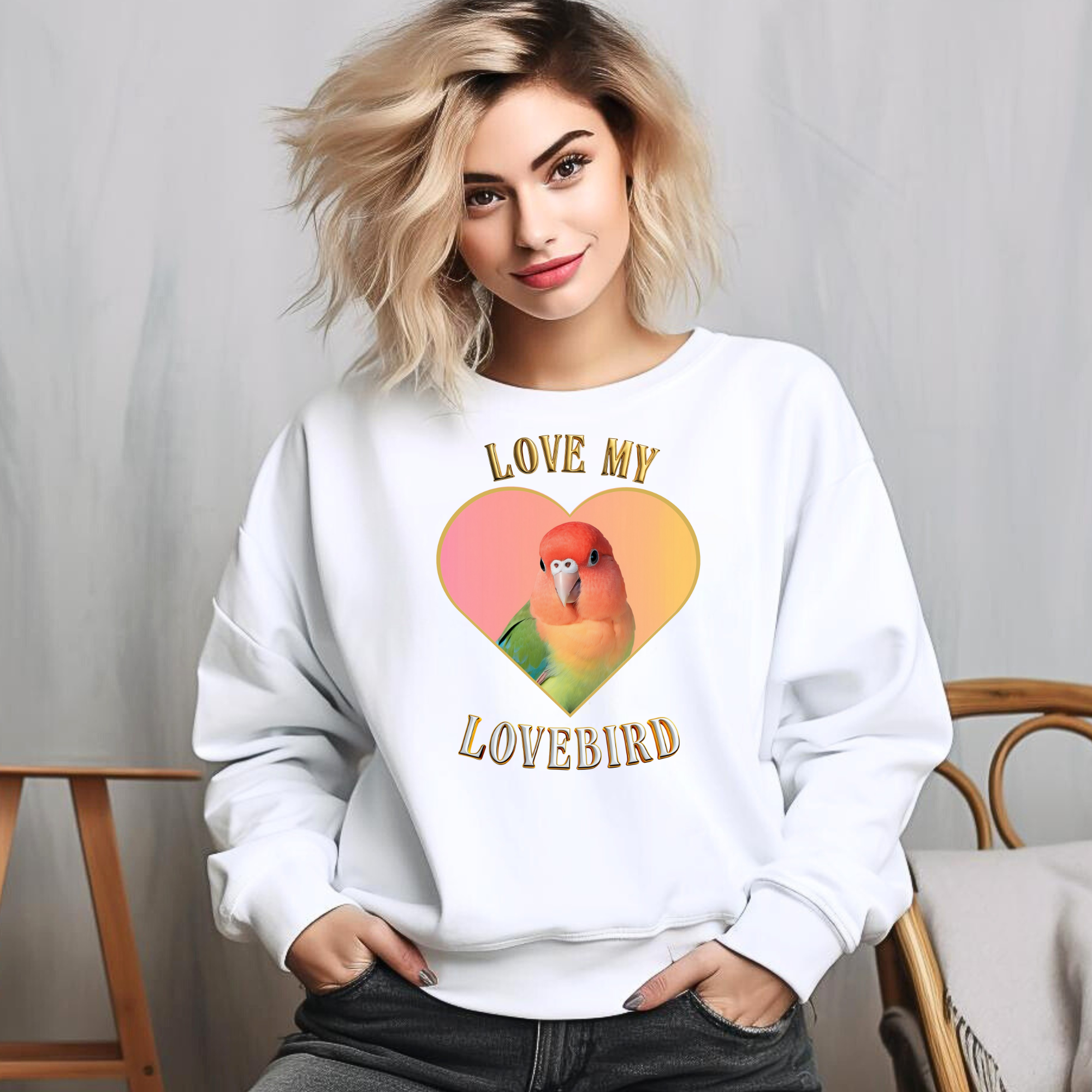 Love My Lovebird Heart Sweatshirt
