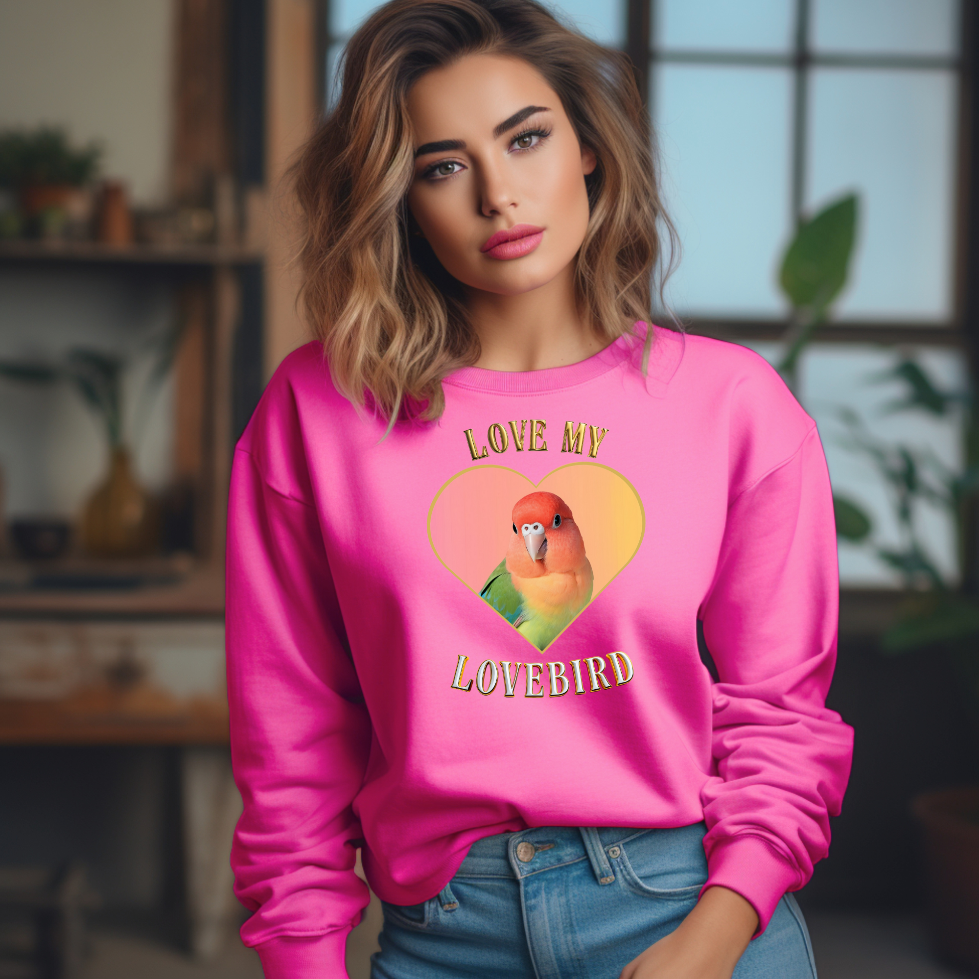 Love My Lovebird Heart Sweatshirt