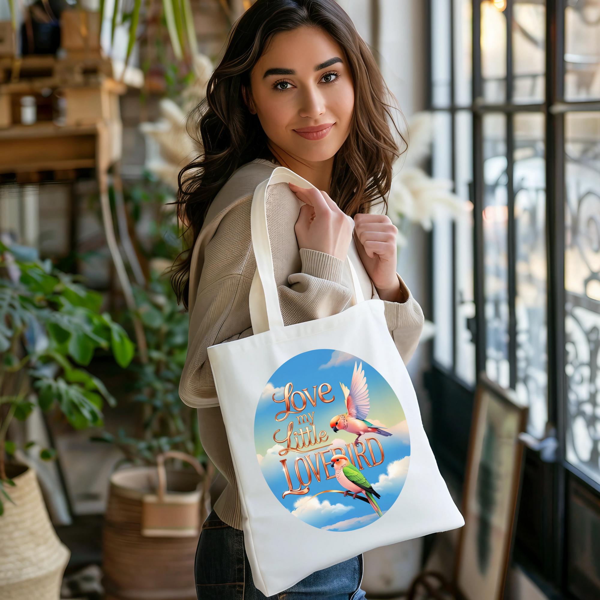 Love My Little Lovebird Tote Bag
