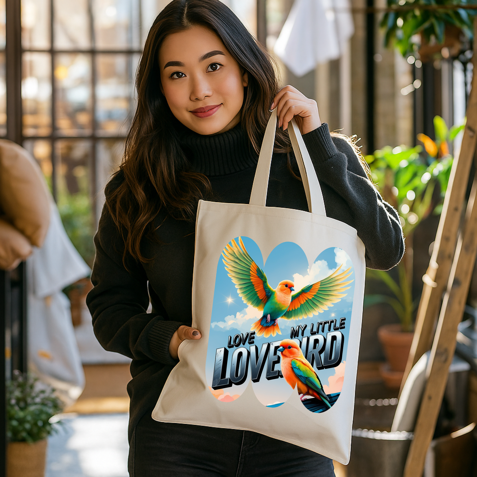 Love My Little Lovebird Tote Bag