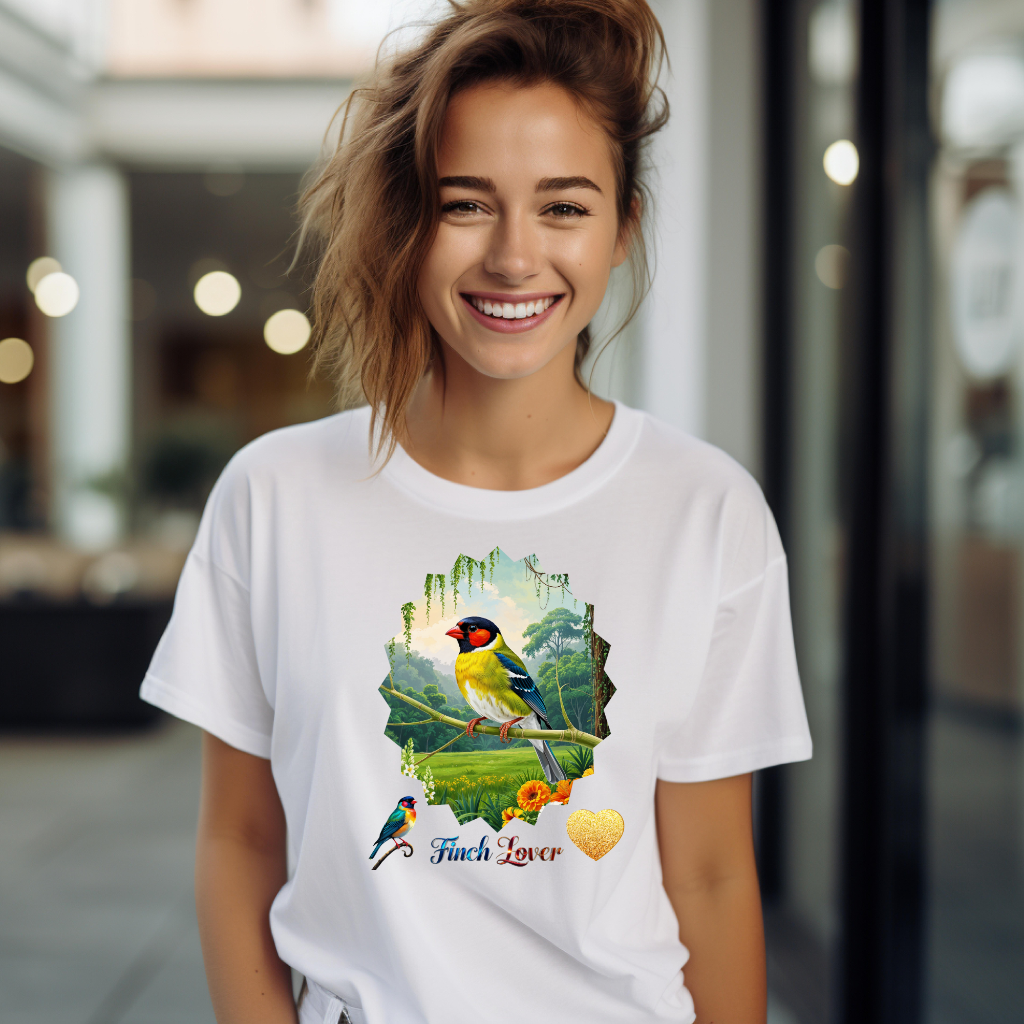 Finch Lover Nature Scenic T-Shirt