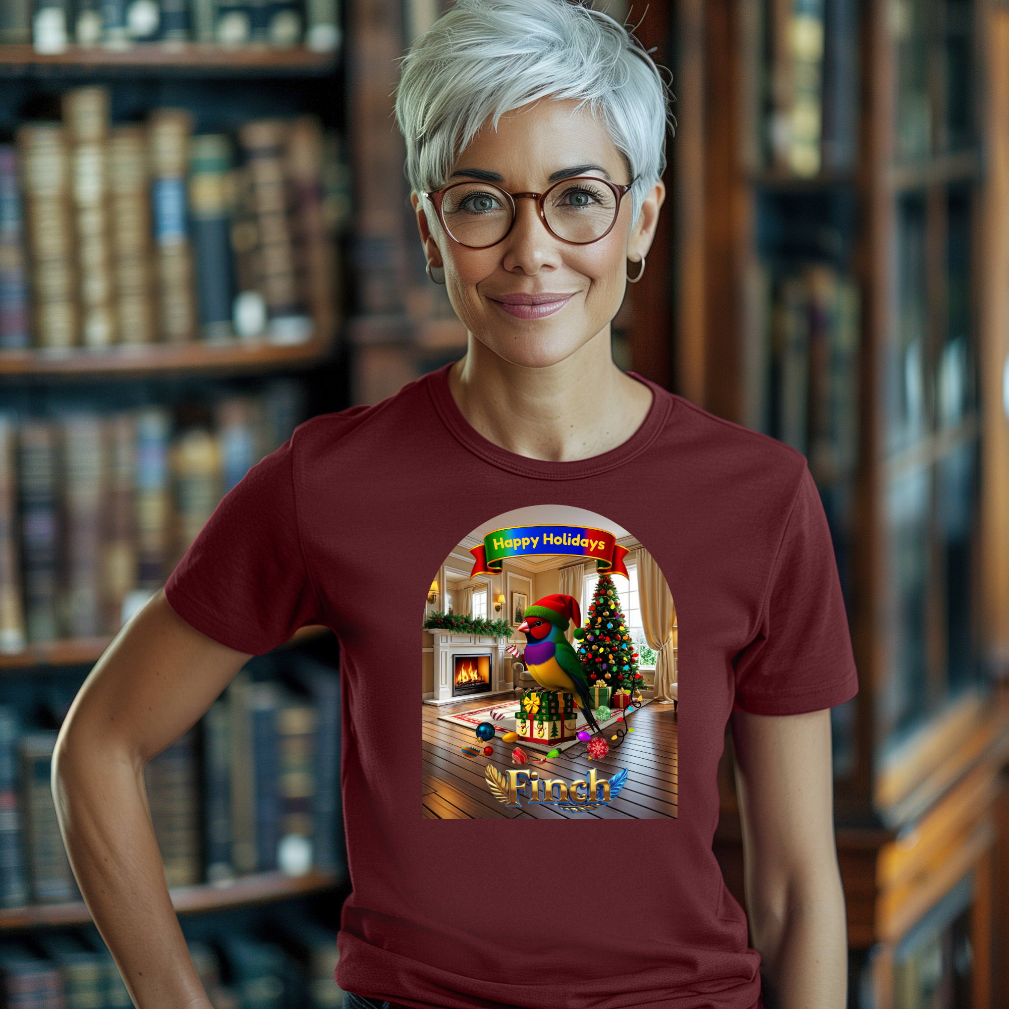 Happy Holidays Finch T-Shirt