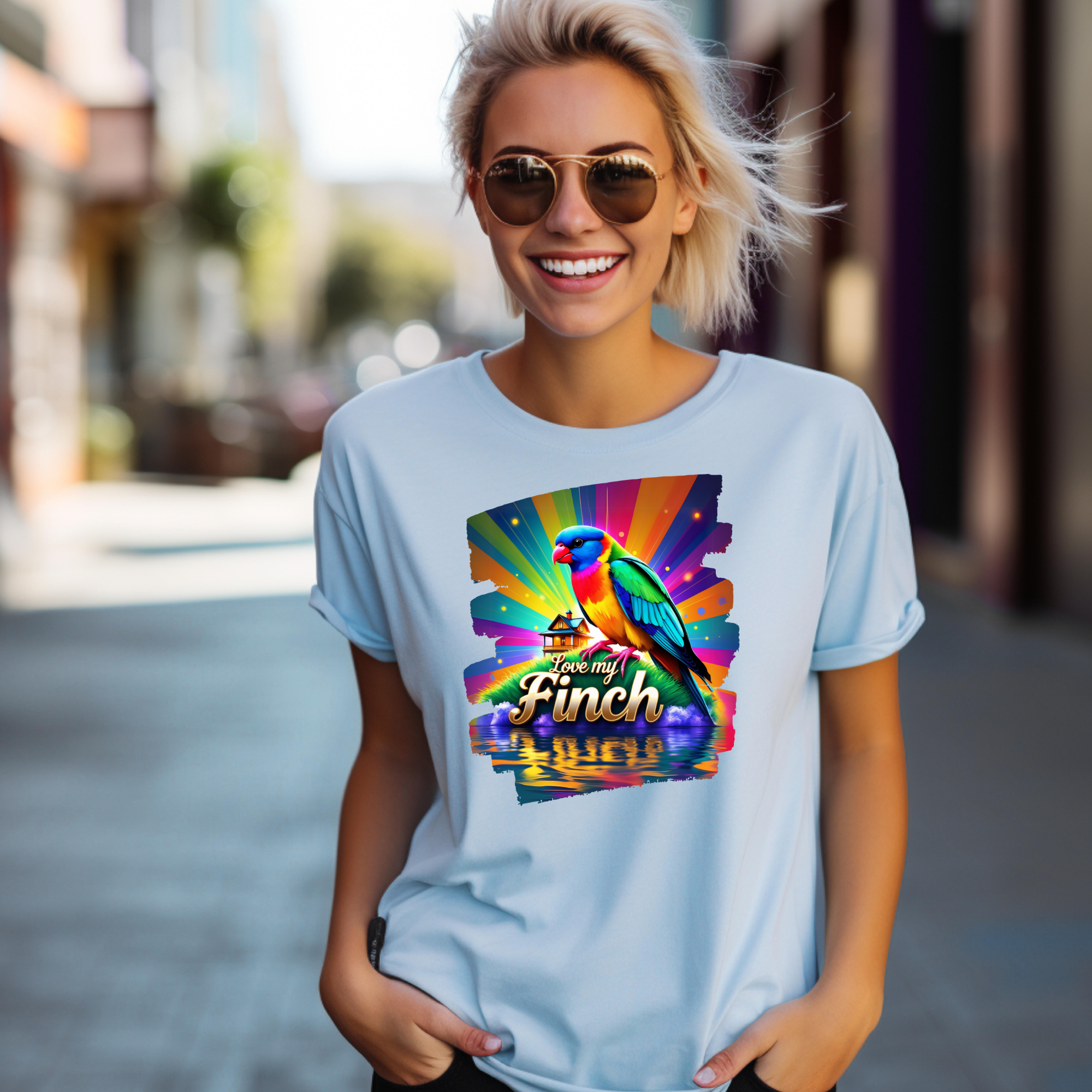 Love My Finch Rainbow T-Shirt