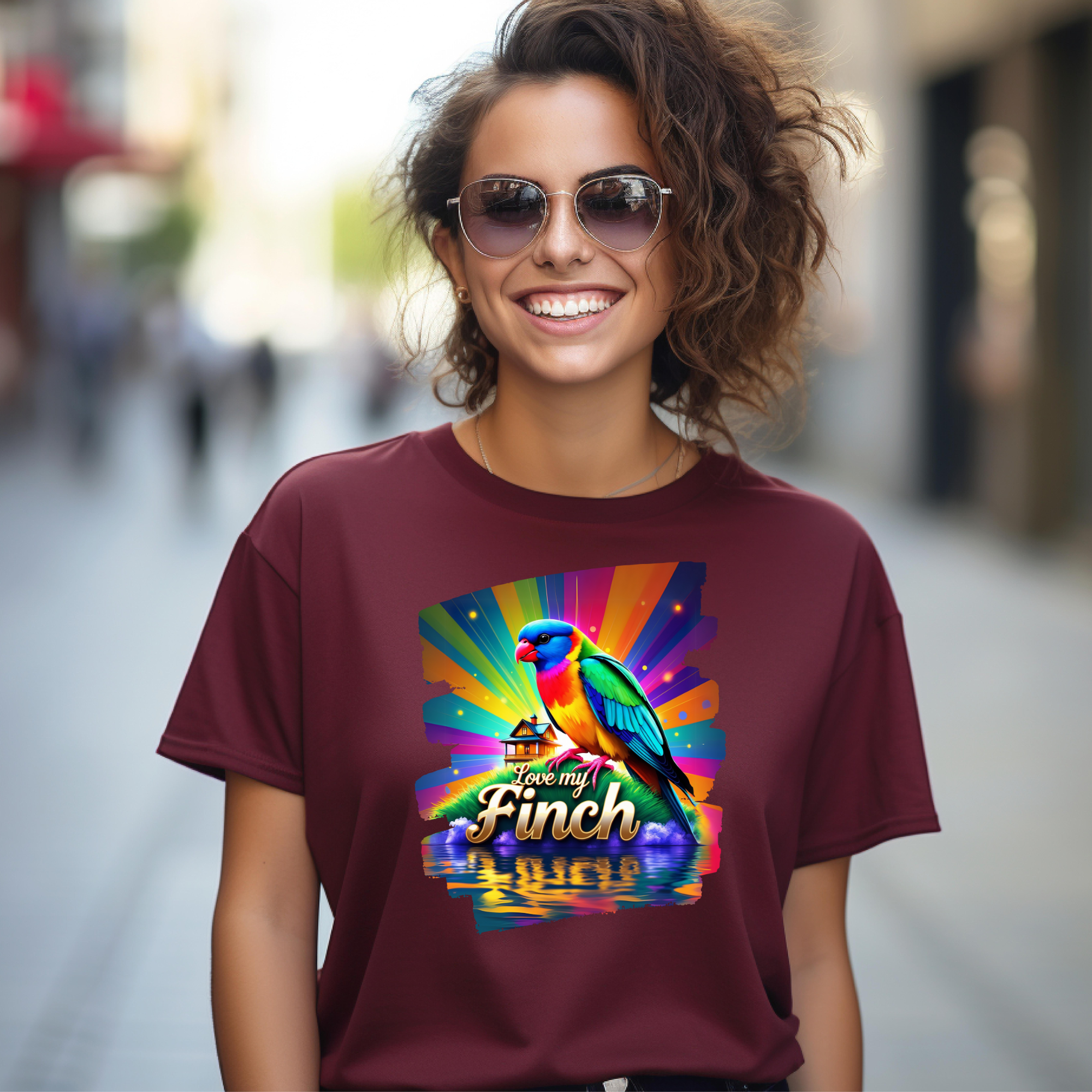 Love My Finch Rainbow T-Shirt