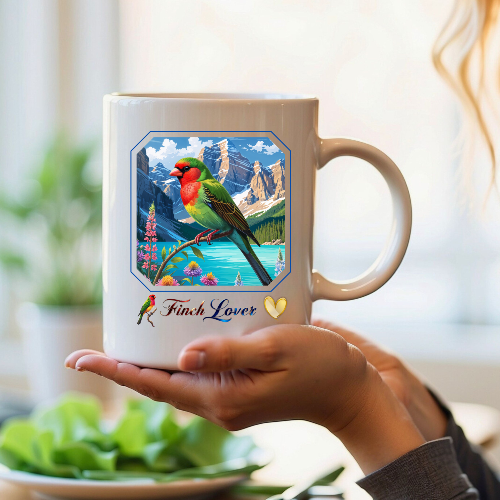 Finch Lover Mountain Mug