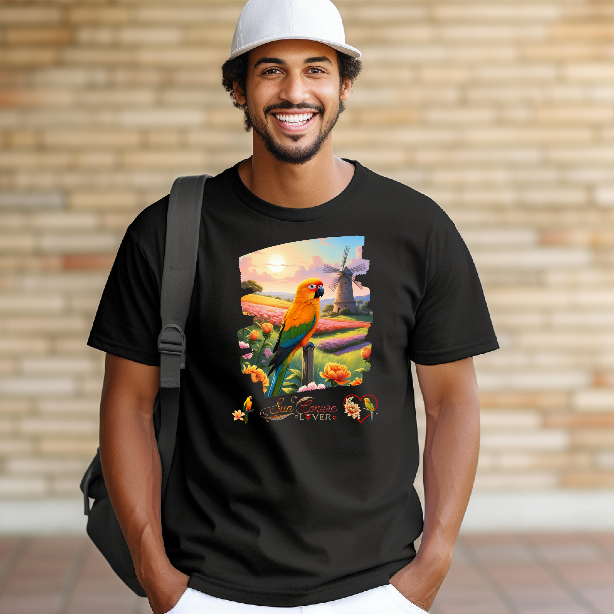 Sun Conure Lover Floral T-Shirt