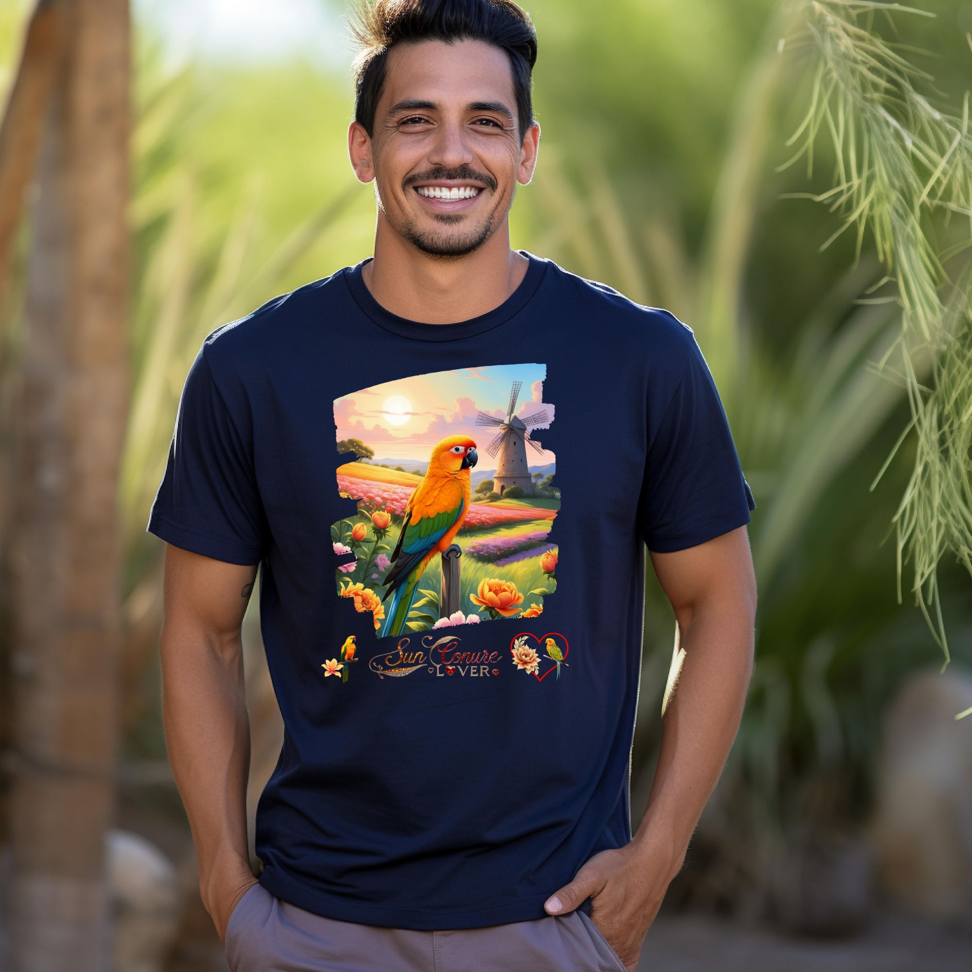 Sun Conure Lover Floral T-Shirt