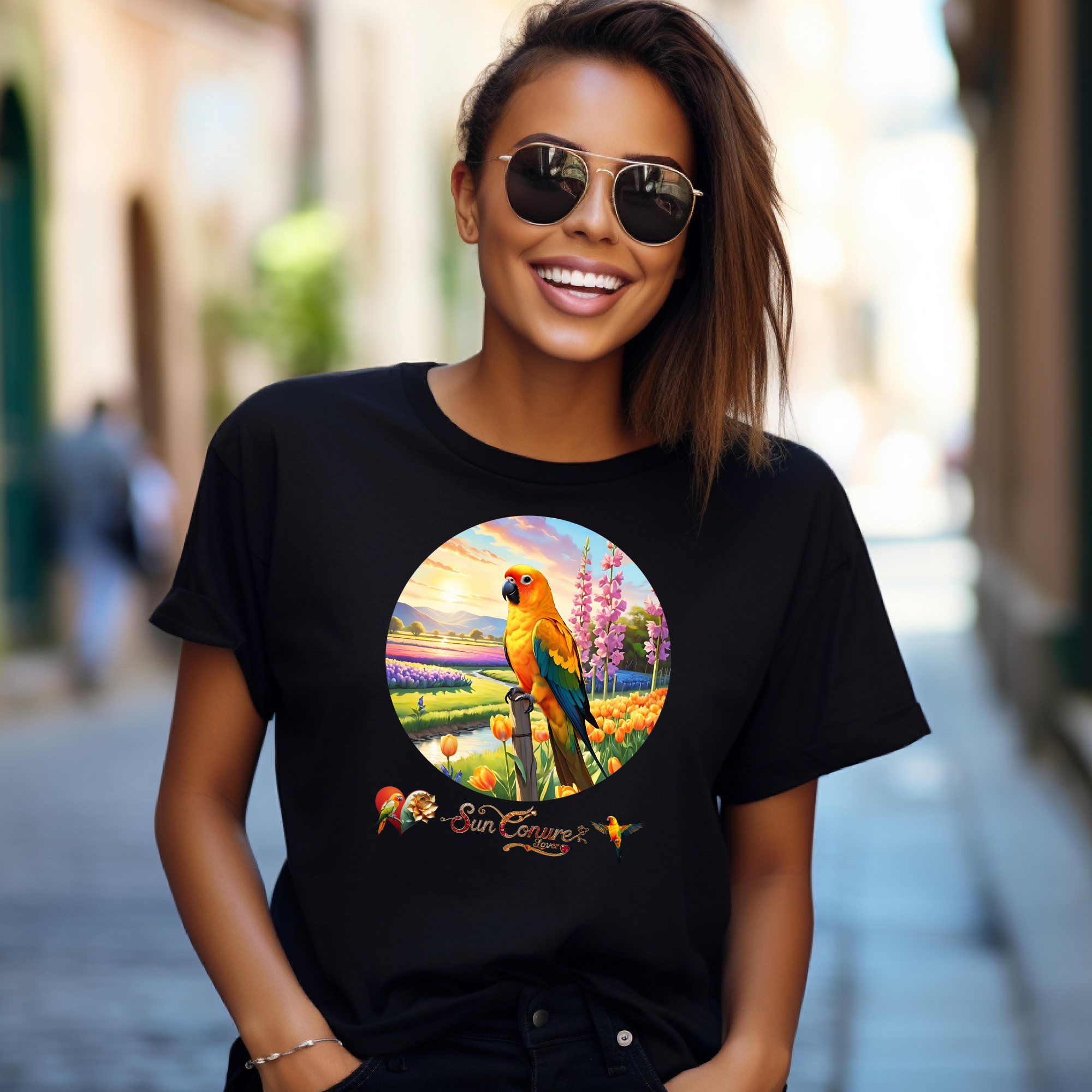 Floral Sun Conure Lover T-Shirt