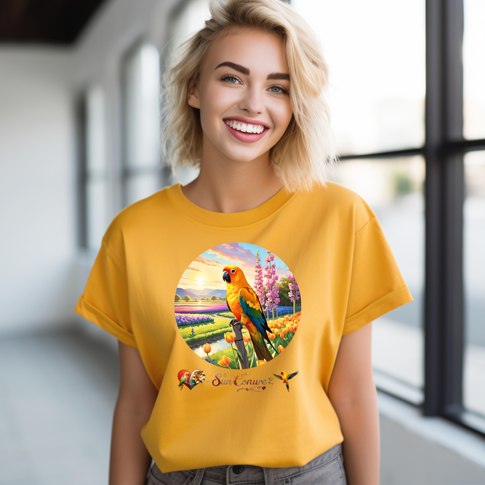 Floral Sun Conure Lover T-Shirt