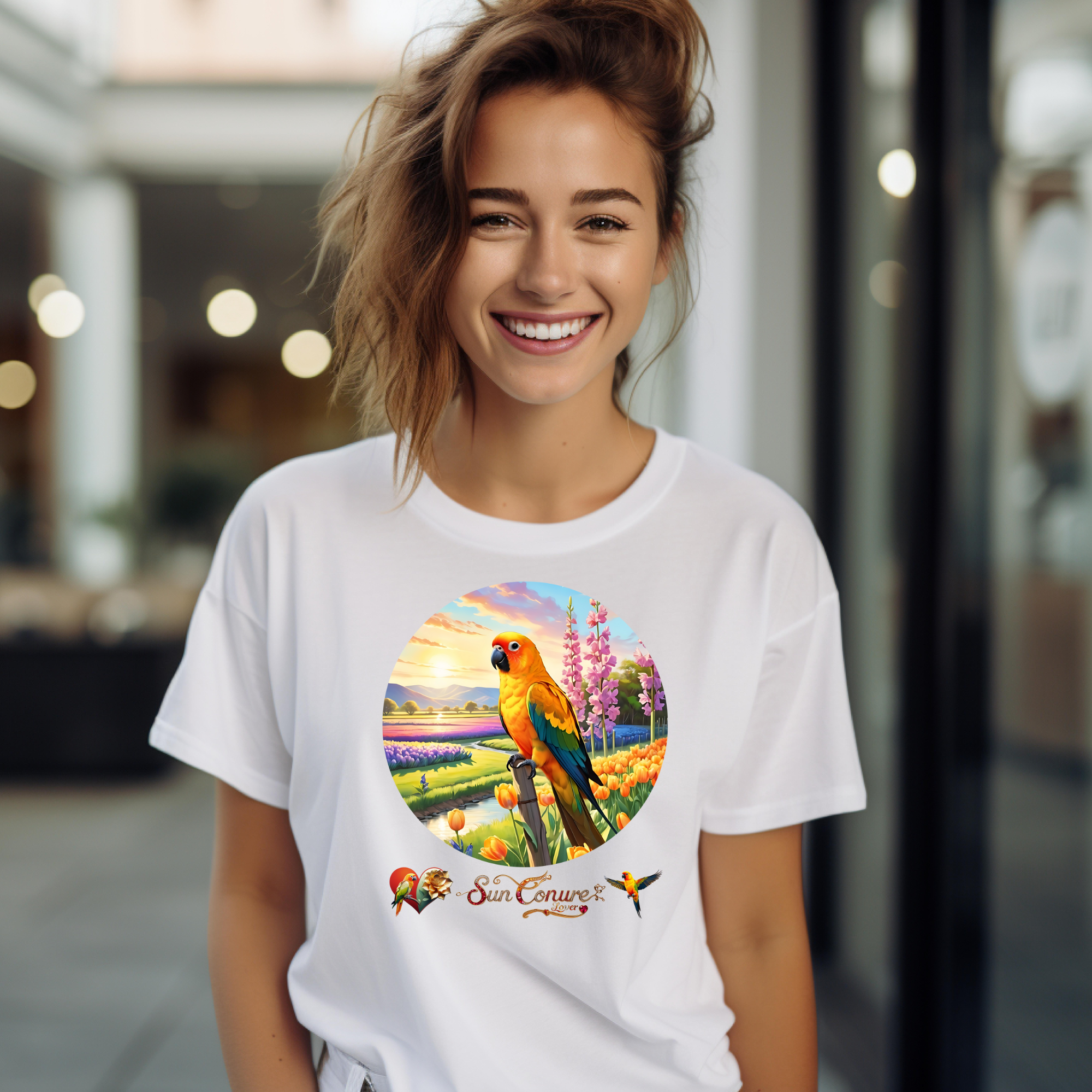 Floral Sun Conure Lover T-Shirt