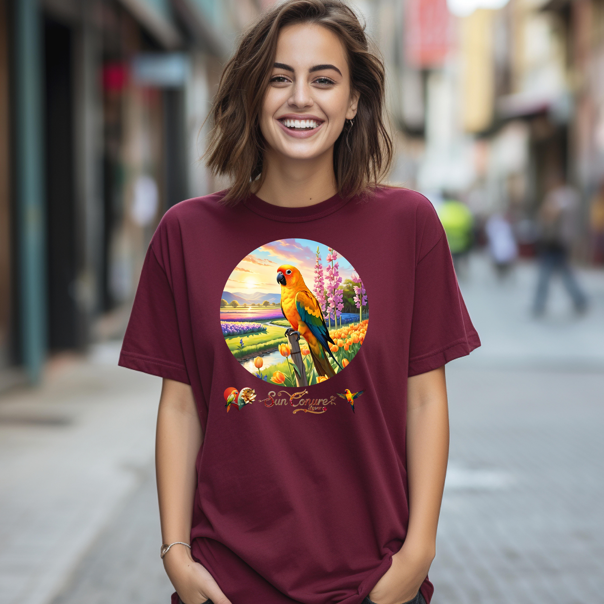 Floral Sun Conure Lover T-Shirt