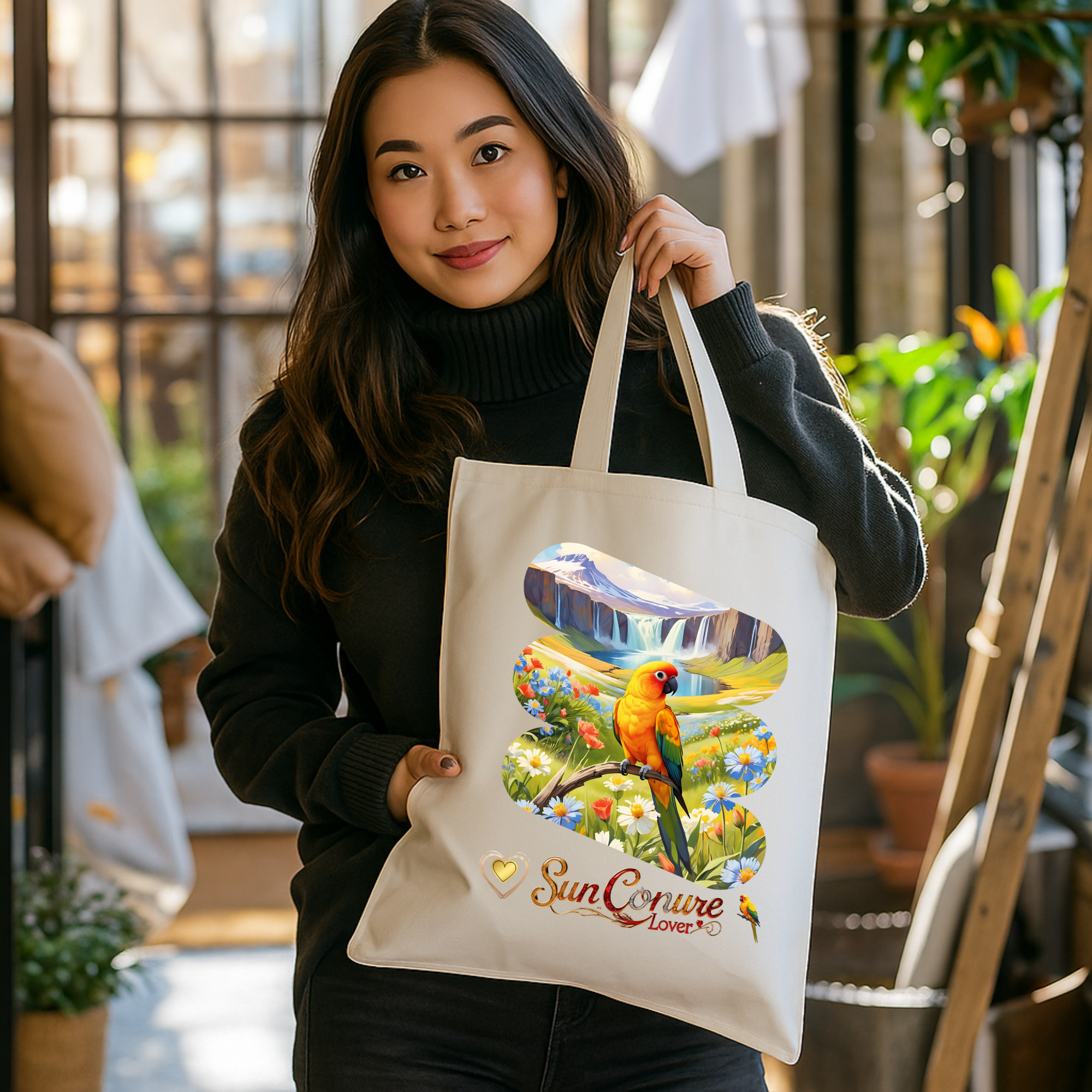 Sun Conure Lover Nature Tote Bag