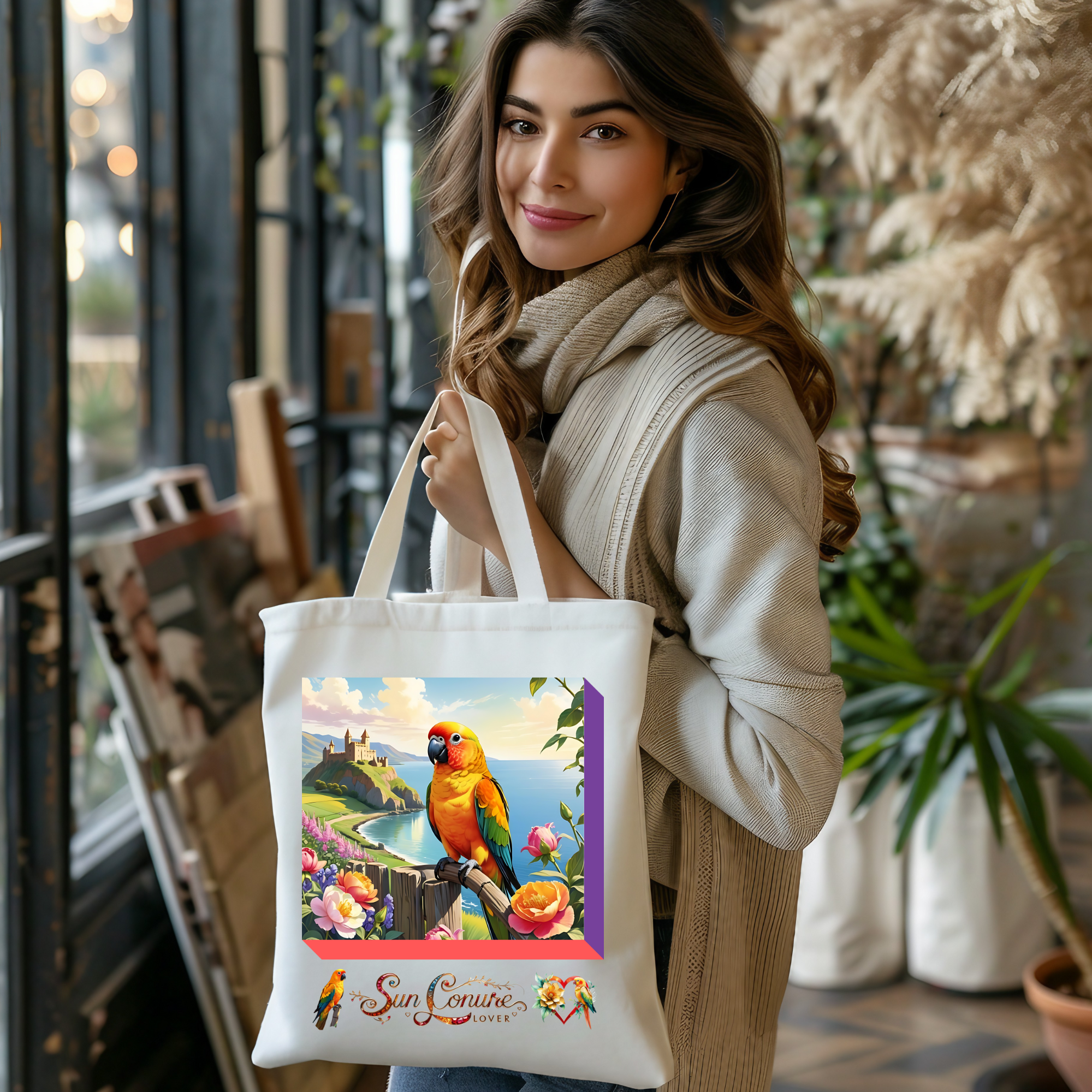 Sun Conure Tote Bag
